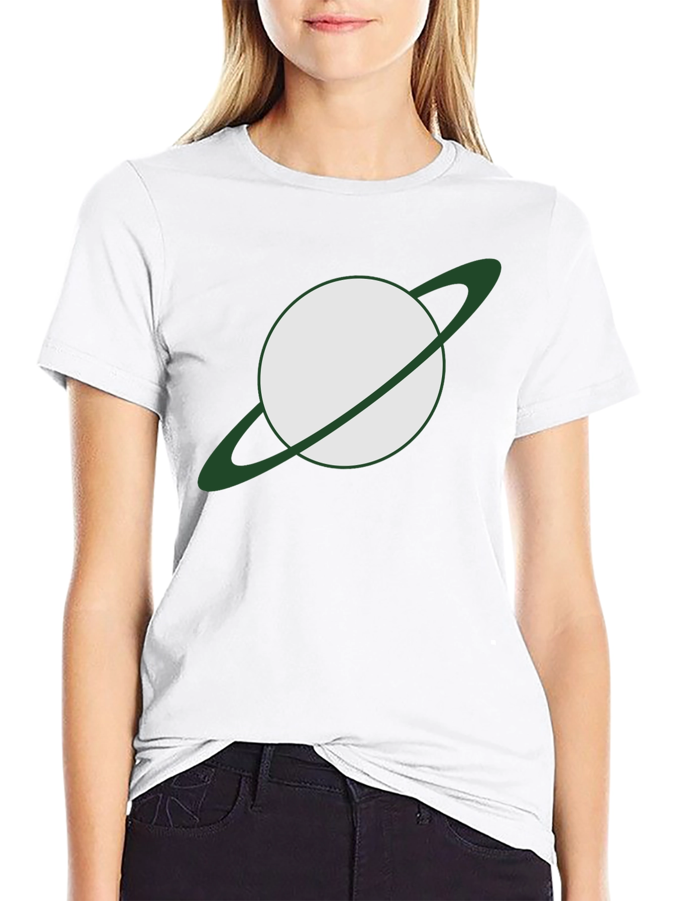 Saturn Graphic Tee - Mens Black Cotton Blend Shirt