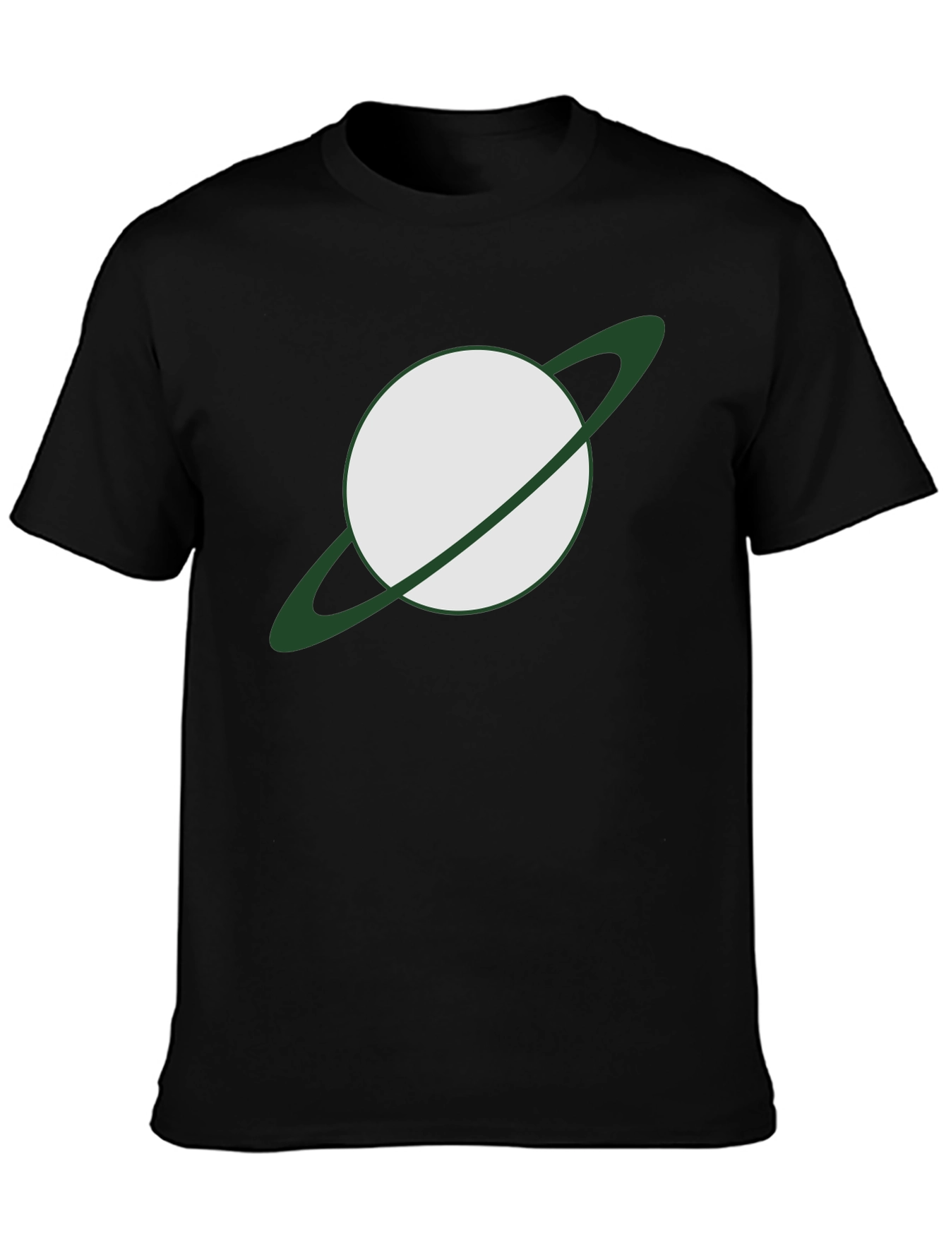 Saturn Graphic Tee - Mens Black Cotton Blend Shirt