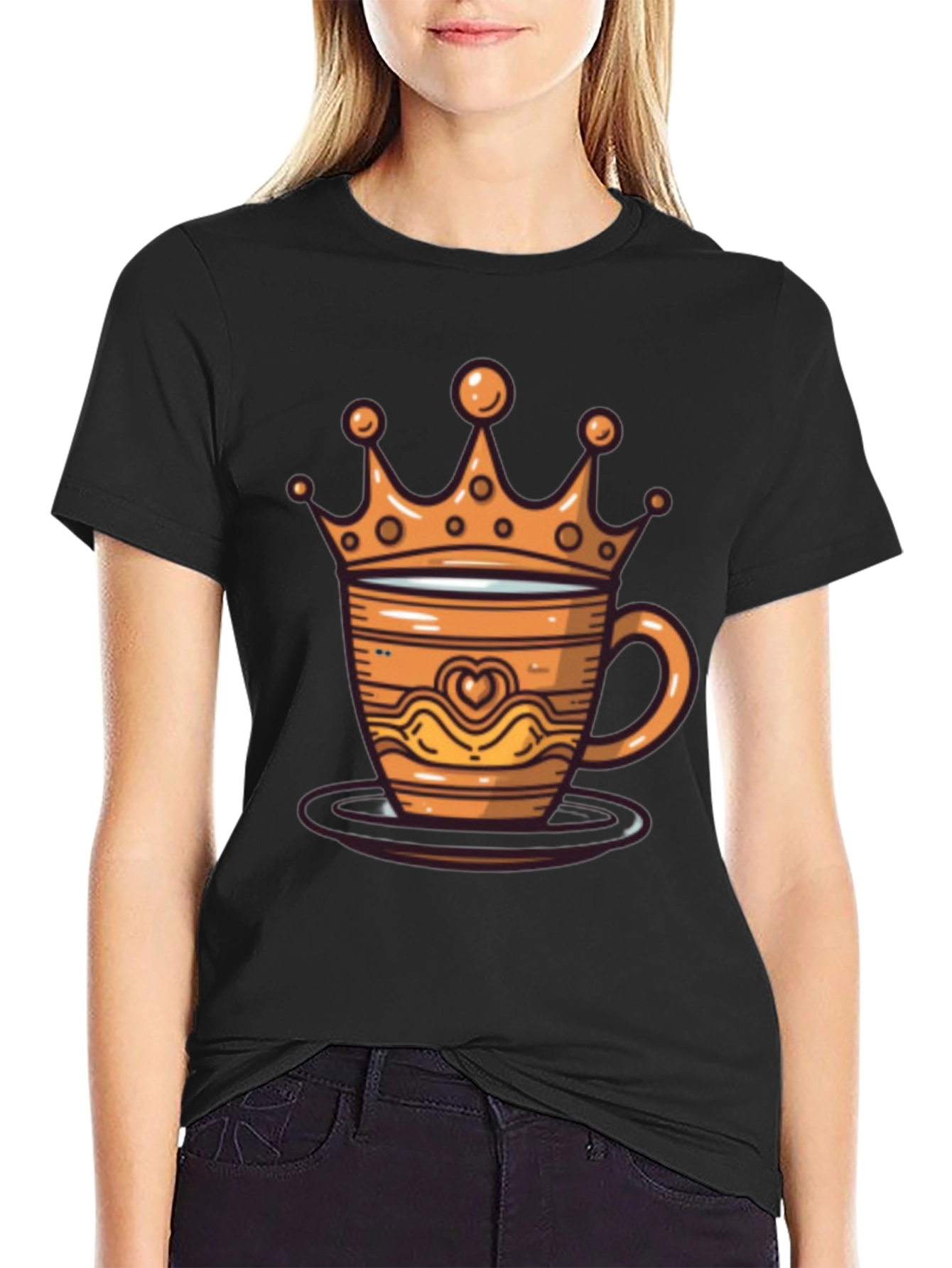 King Coffee Tee - Crowned Coffee Cup Design