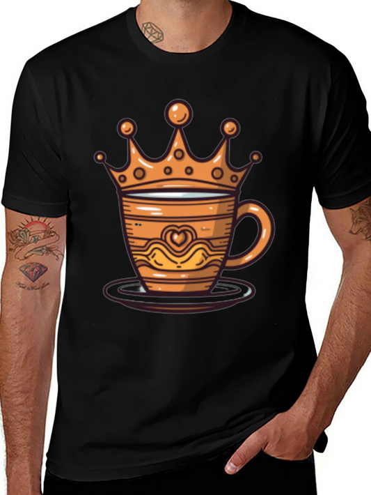 King Coffee Tee - Crowned Coffee Cup Design