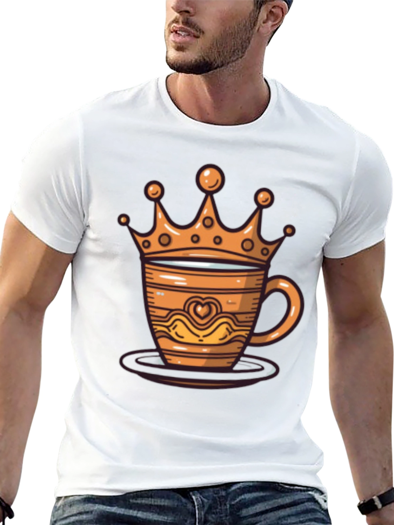 King Coffee Tee - Crowned Coffee Cup Design