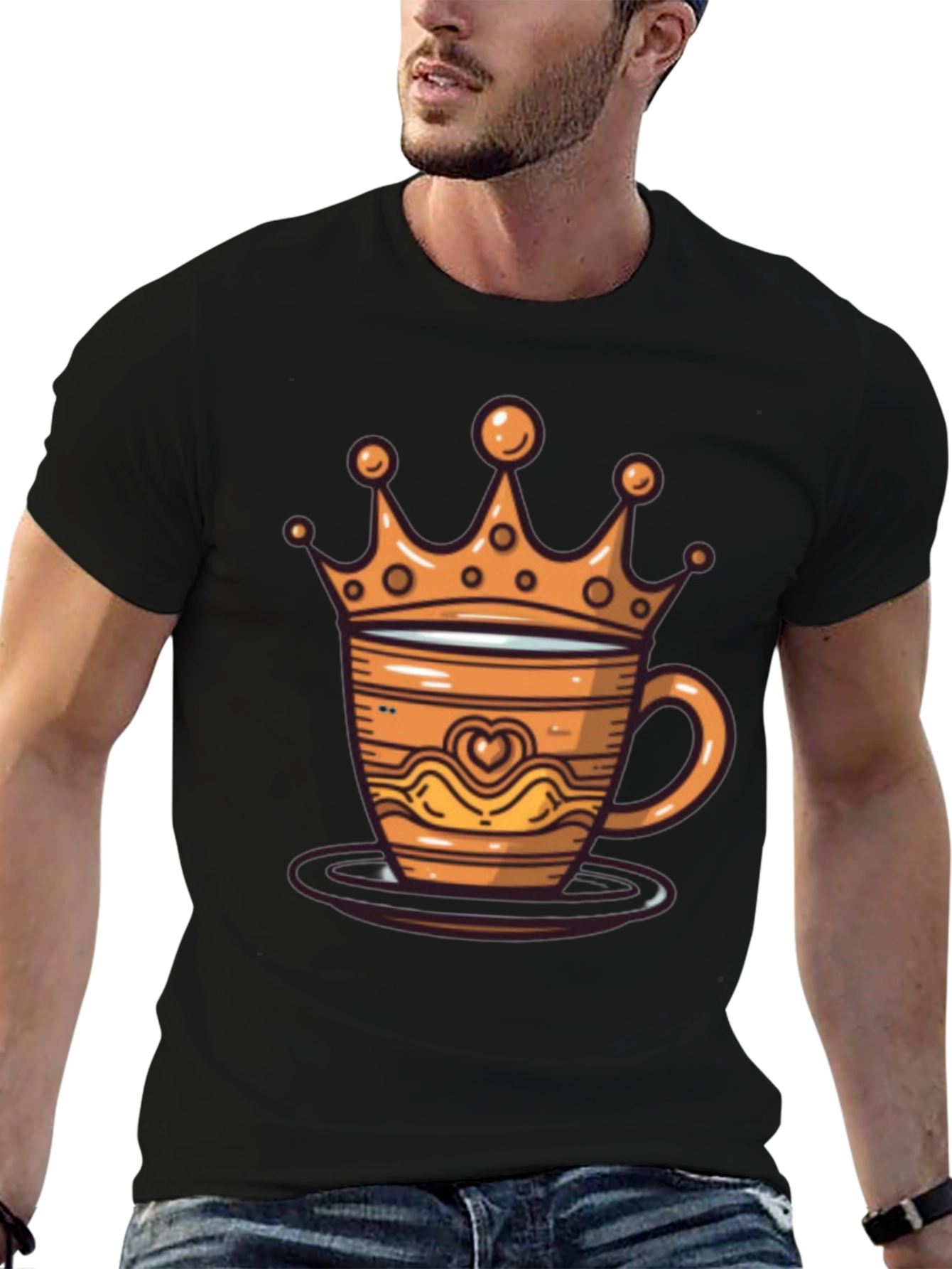 King Coffee Tee - Crowned Coffee Cup Design