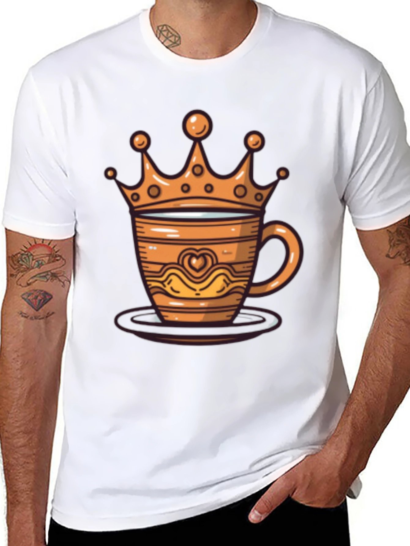 King Coffee Tee - Crowned Coffee Cup Design
