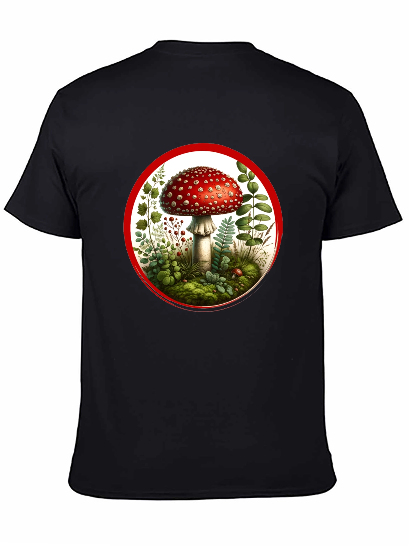 Mushroom Circle Graphic Tee - Black