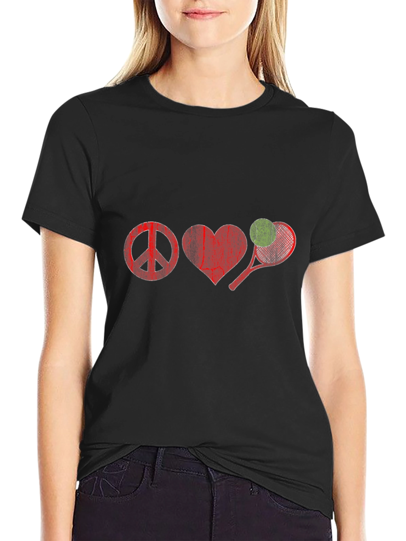 Peace Love Tennis Graphic Tee
