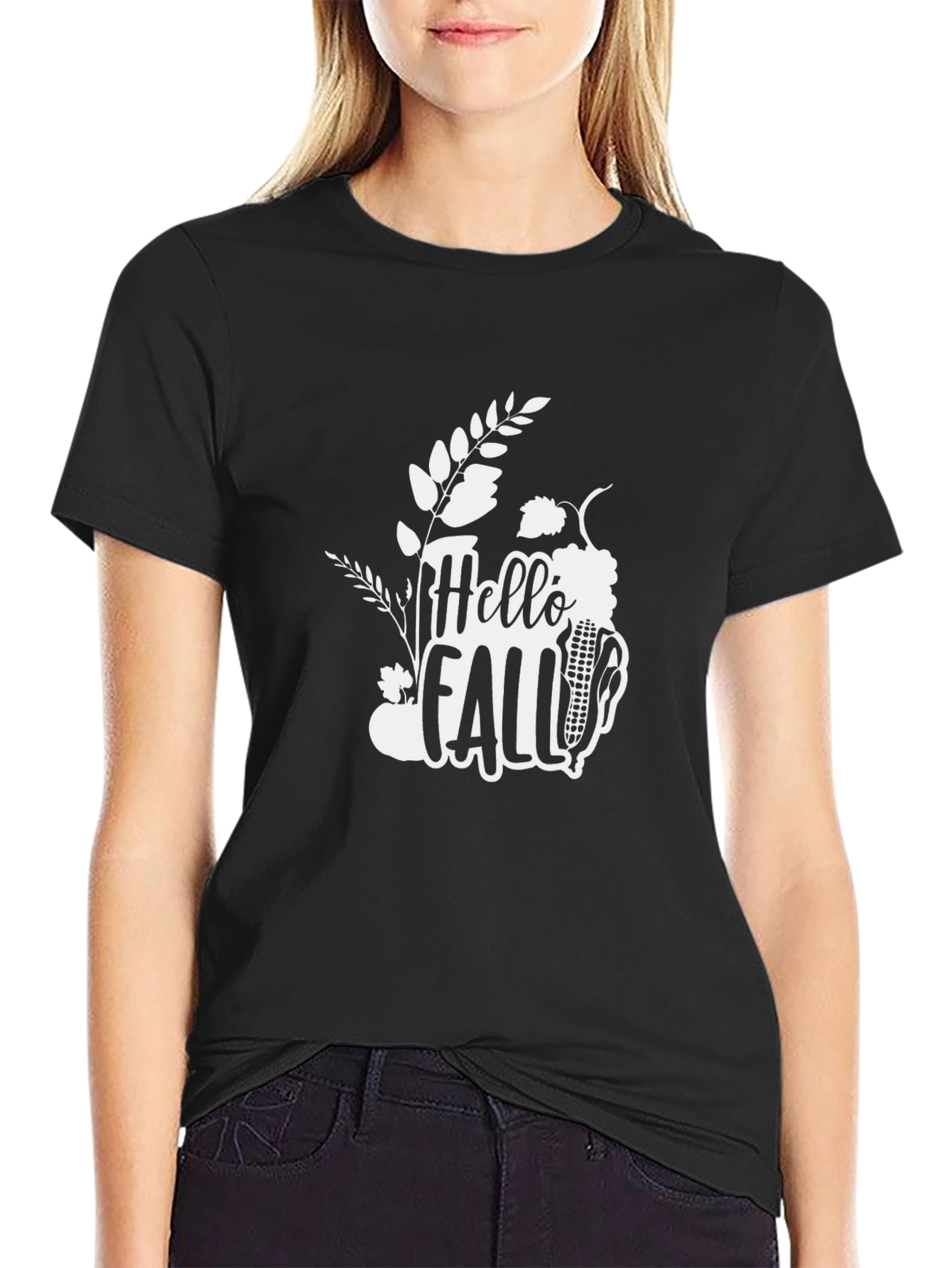 Hello Fall Graphic Tee - Black