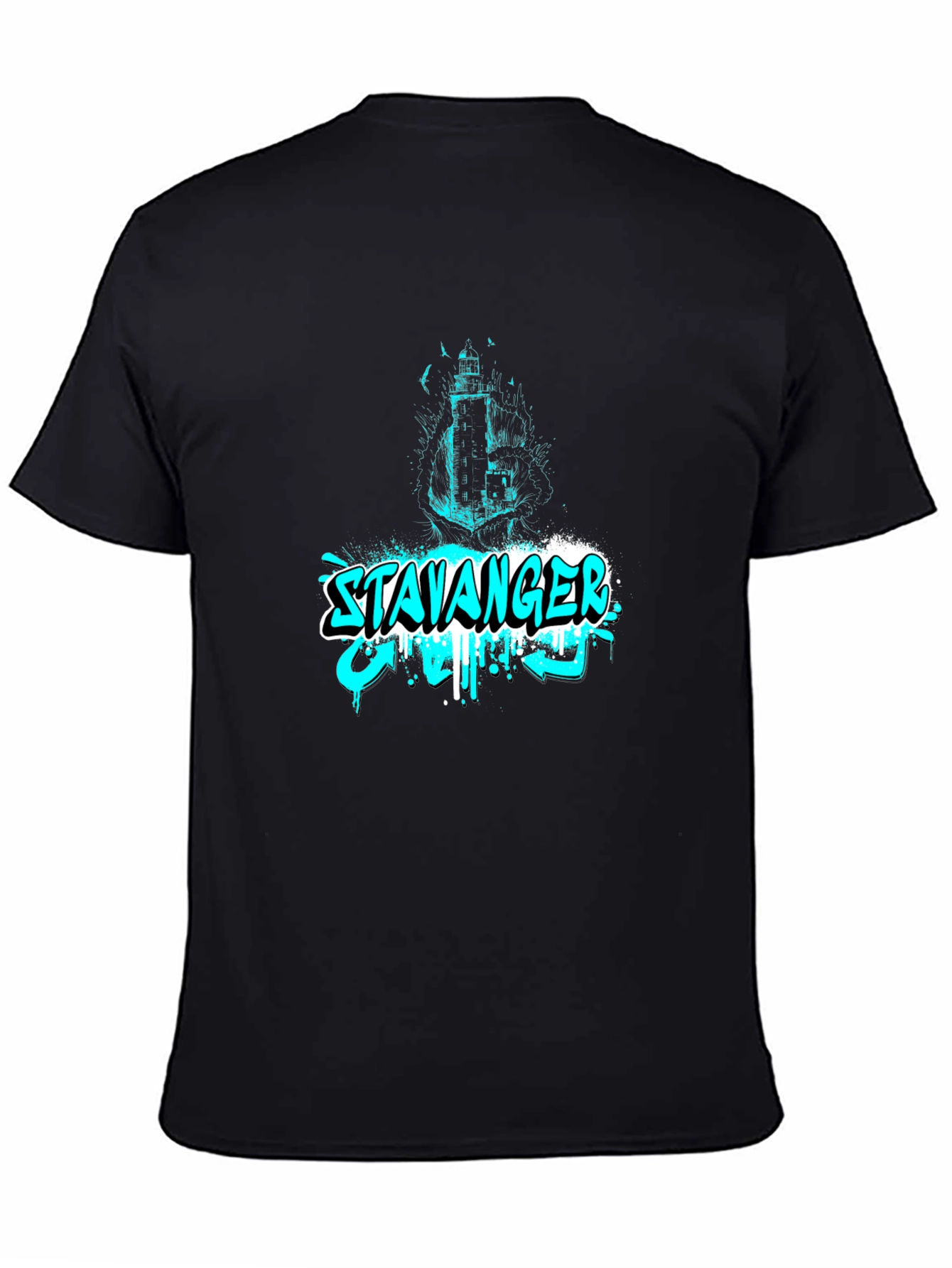 Stavanger Graphic Black T-Shirt for Men