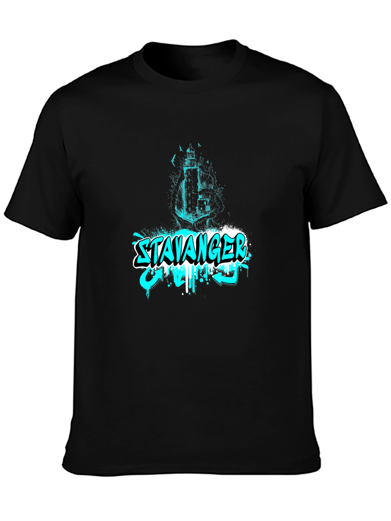 Stavanger Graphic Black T-Shirt for Men