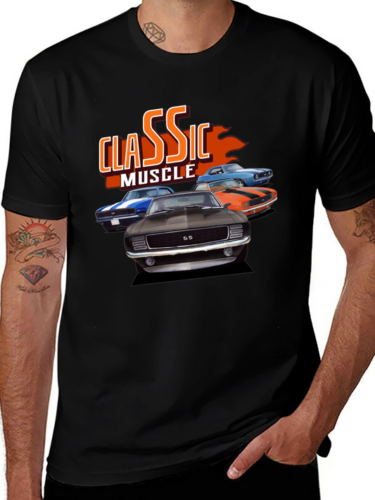 Classic Muscle Car Graphic Tee - Black