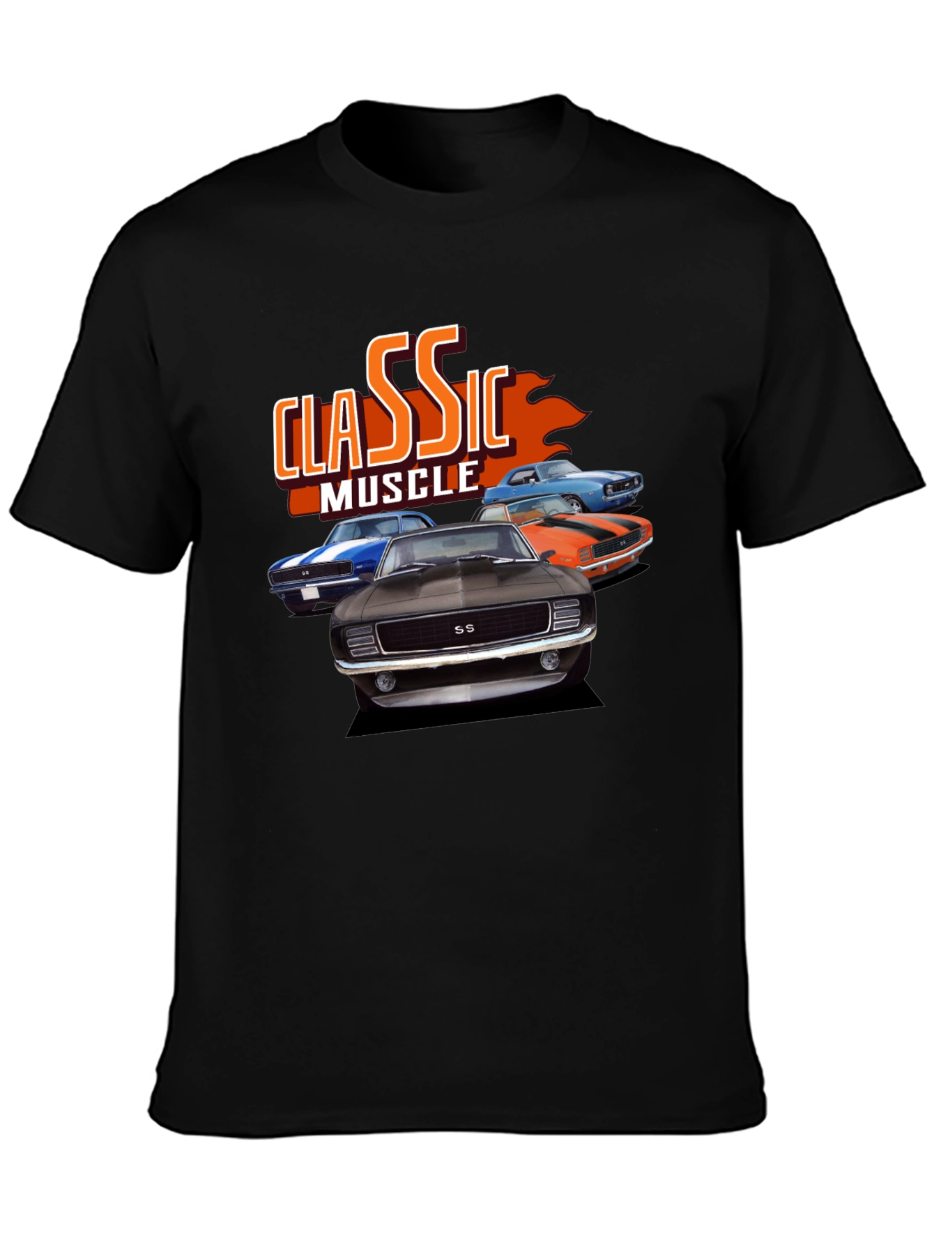 Classic Muscle Car Graphic Tee - Black