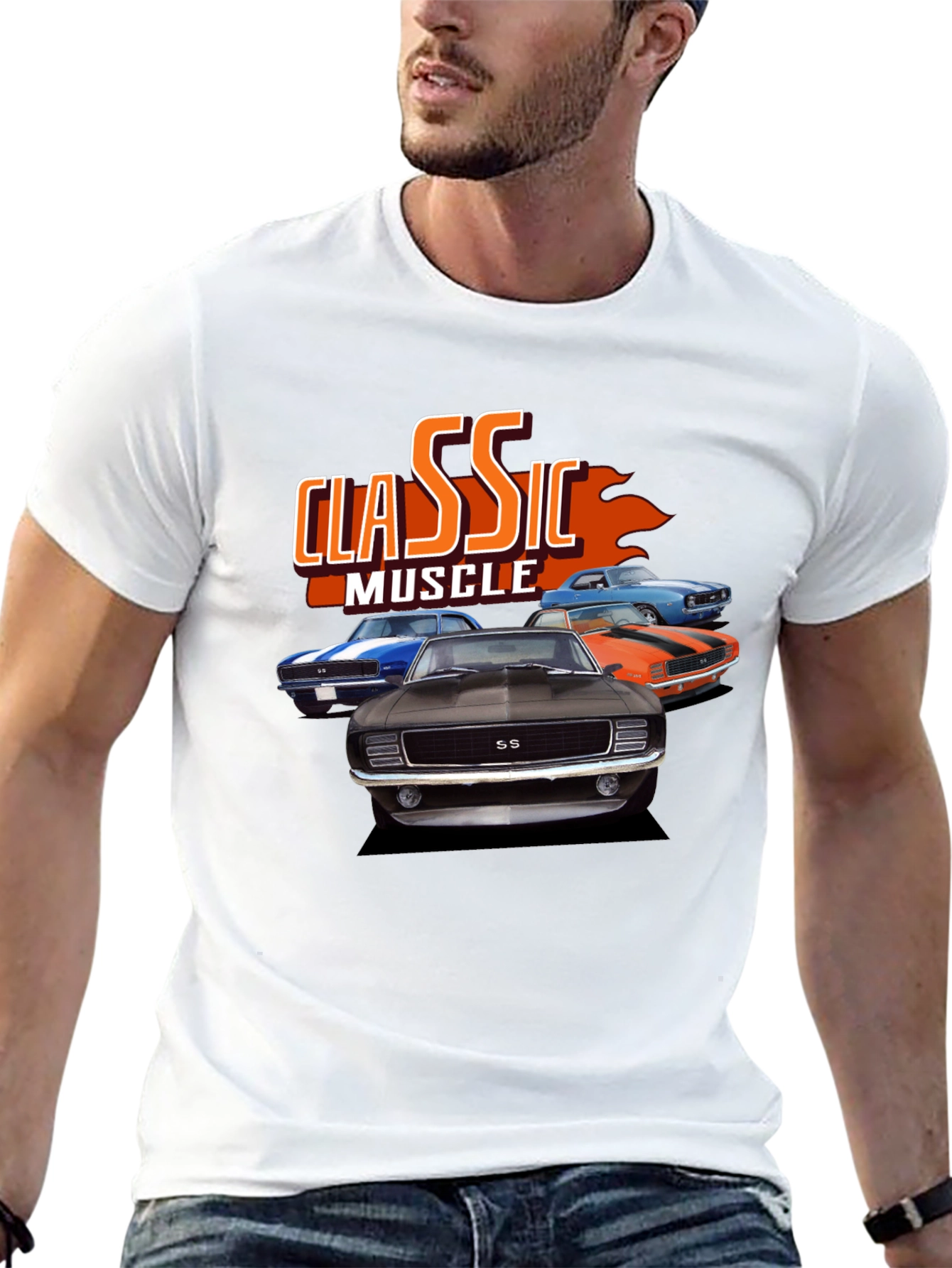 Classic Muscle Car Graphic Tee - Black