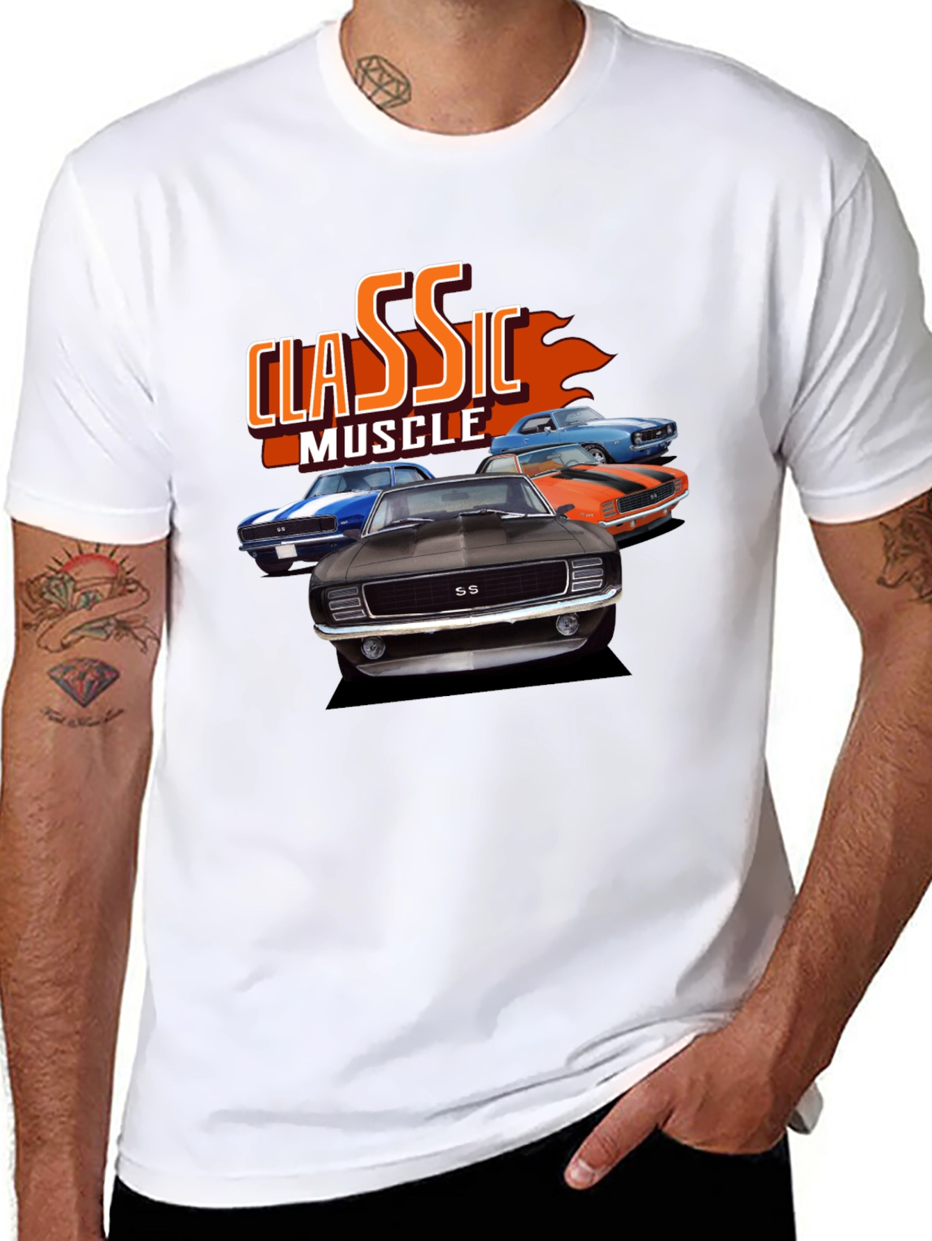 Classic Muscle Car Graphic Tee - Black