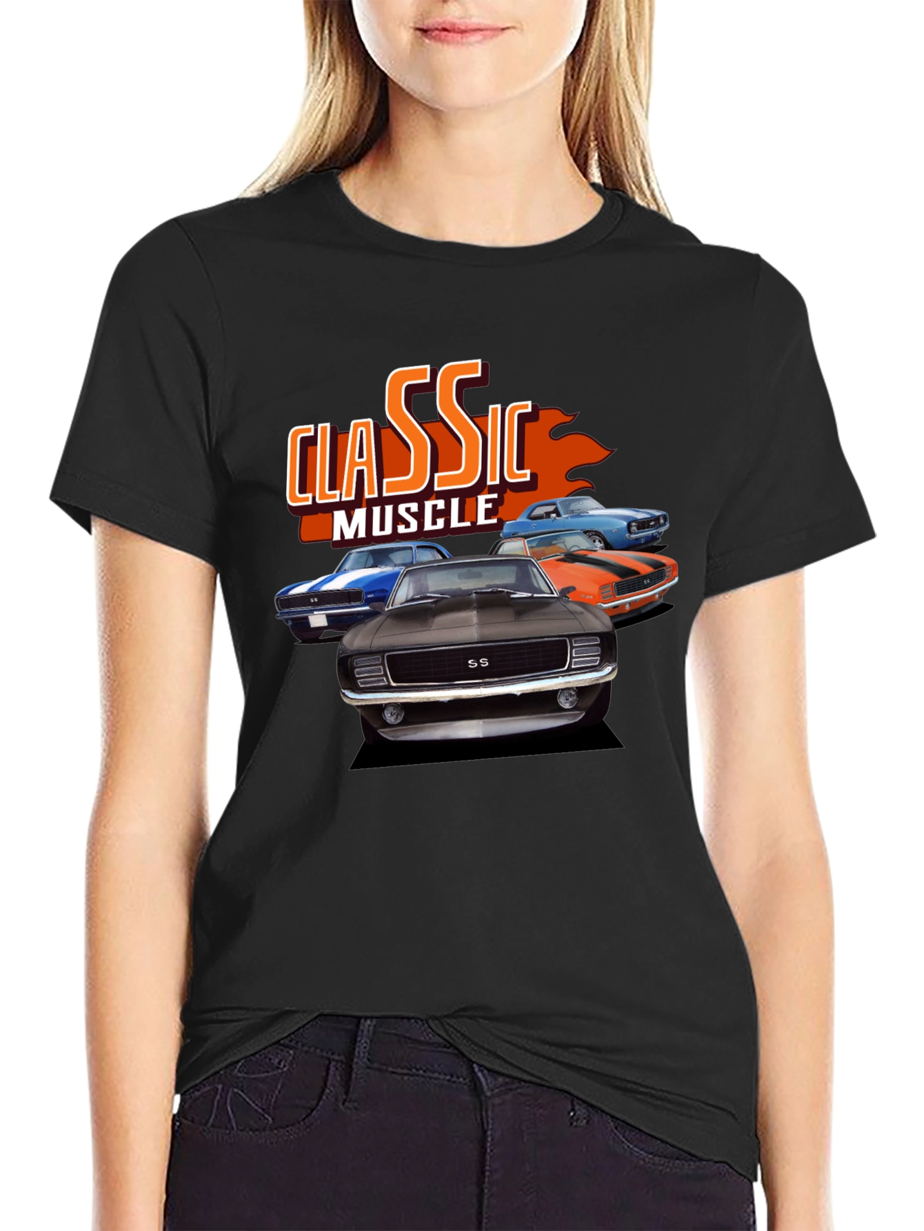 Classic Muscle Car Graphic Tee - Black