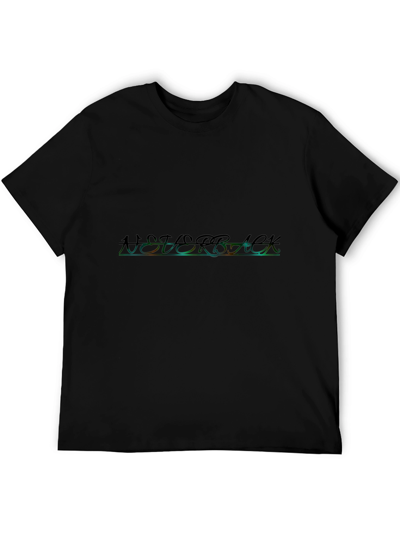 Mens Black T-Shirt with Neon Networack Design