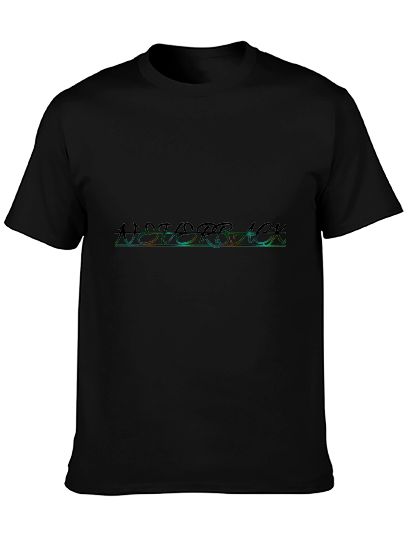Mens Black T-Shirt with Neon Networack Design