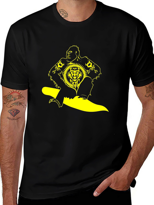 Gorilla Lion Graphic Black T-Shirt