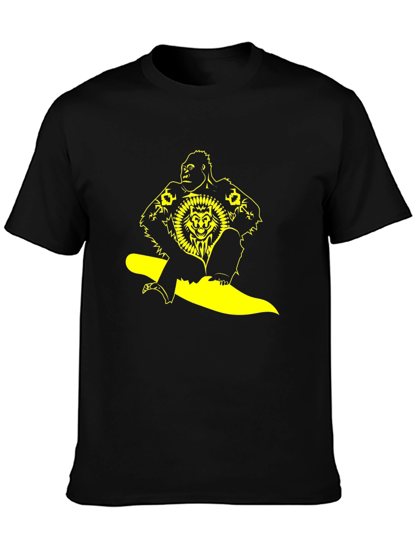 Gorilla Lion Graphic Black T-Shirt