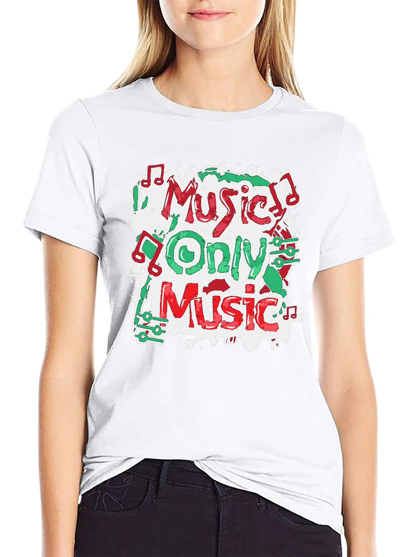 Music Only Music Graphic T-Shirt - Black