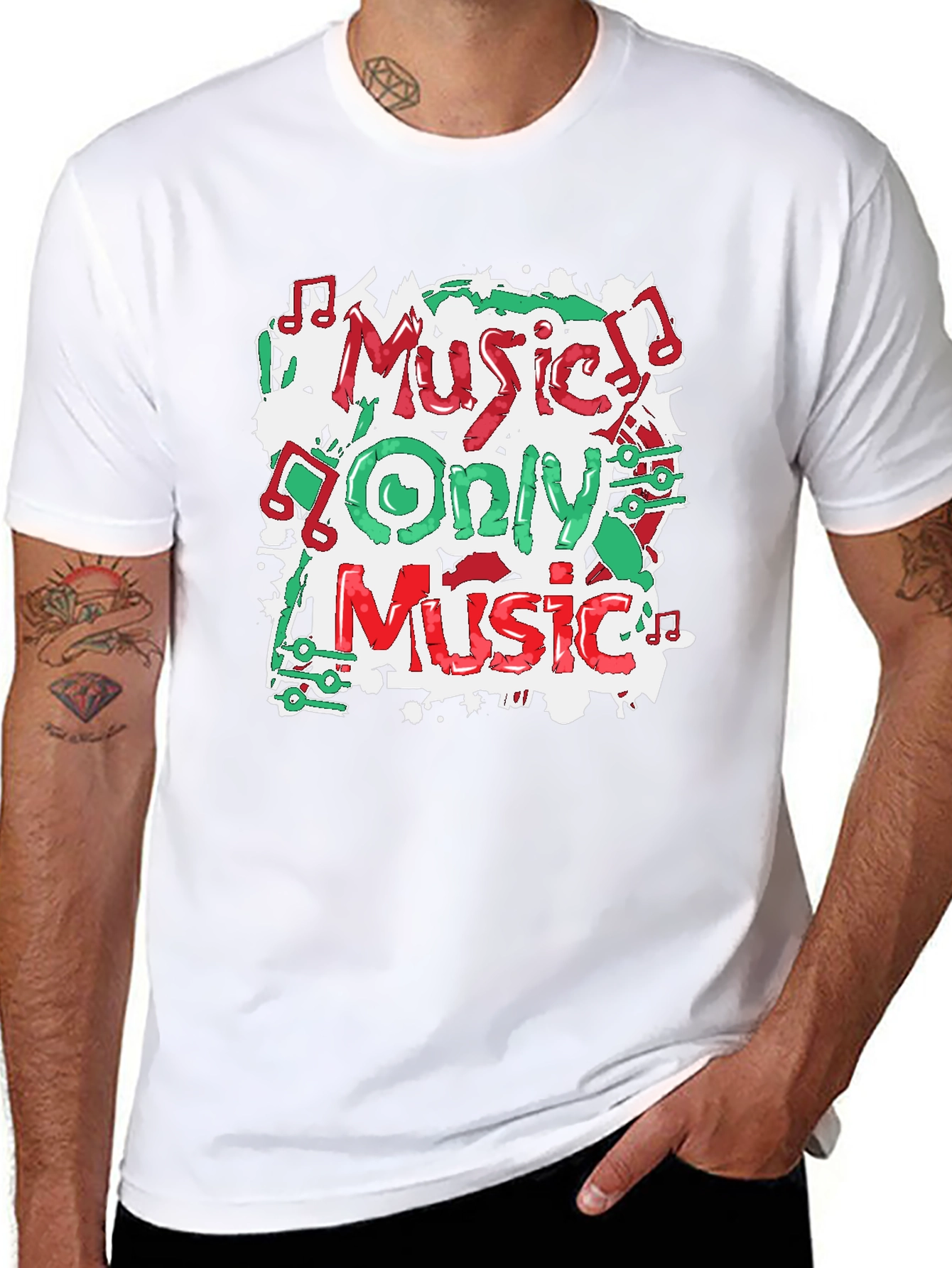 Music Only Music Graphic T-Shirt - Black