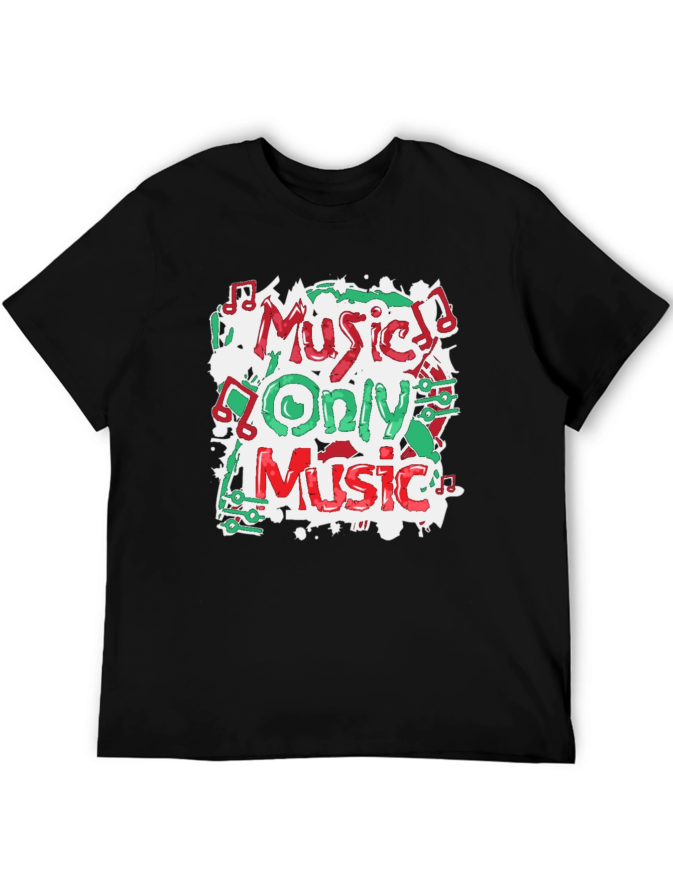 Music Only Music Graphic T-Shirt - Black