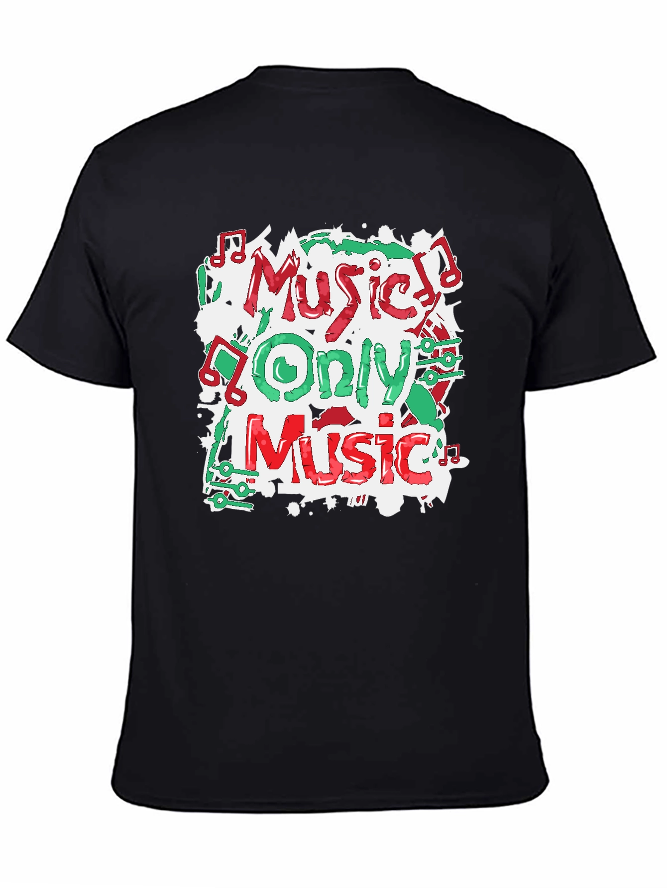 Music Only Music Graphic T-Shirt - Black