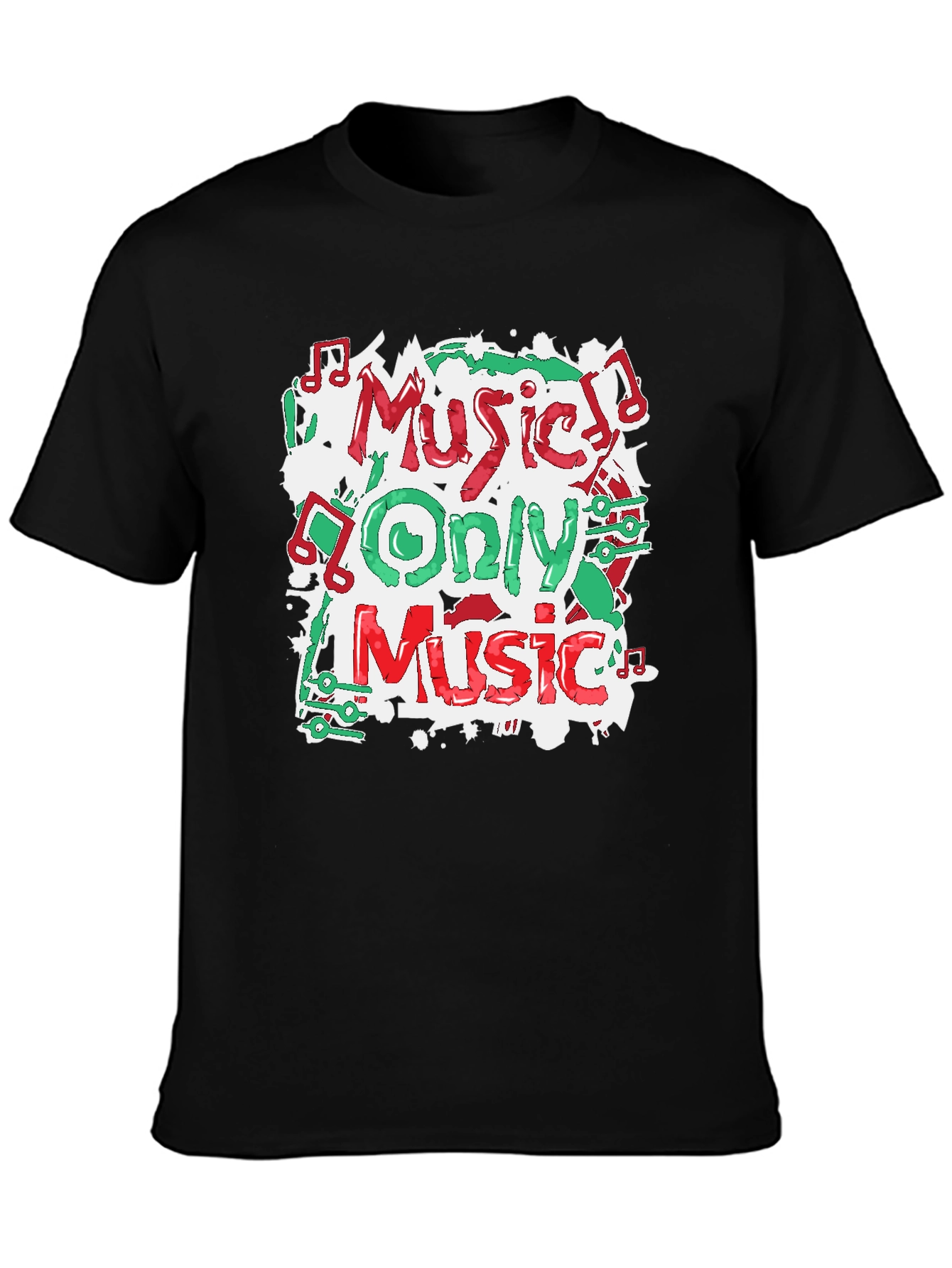 Music Only Music Graphic T-Shirt - Black