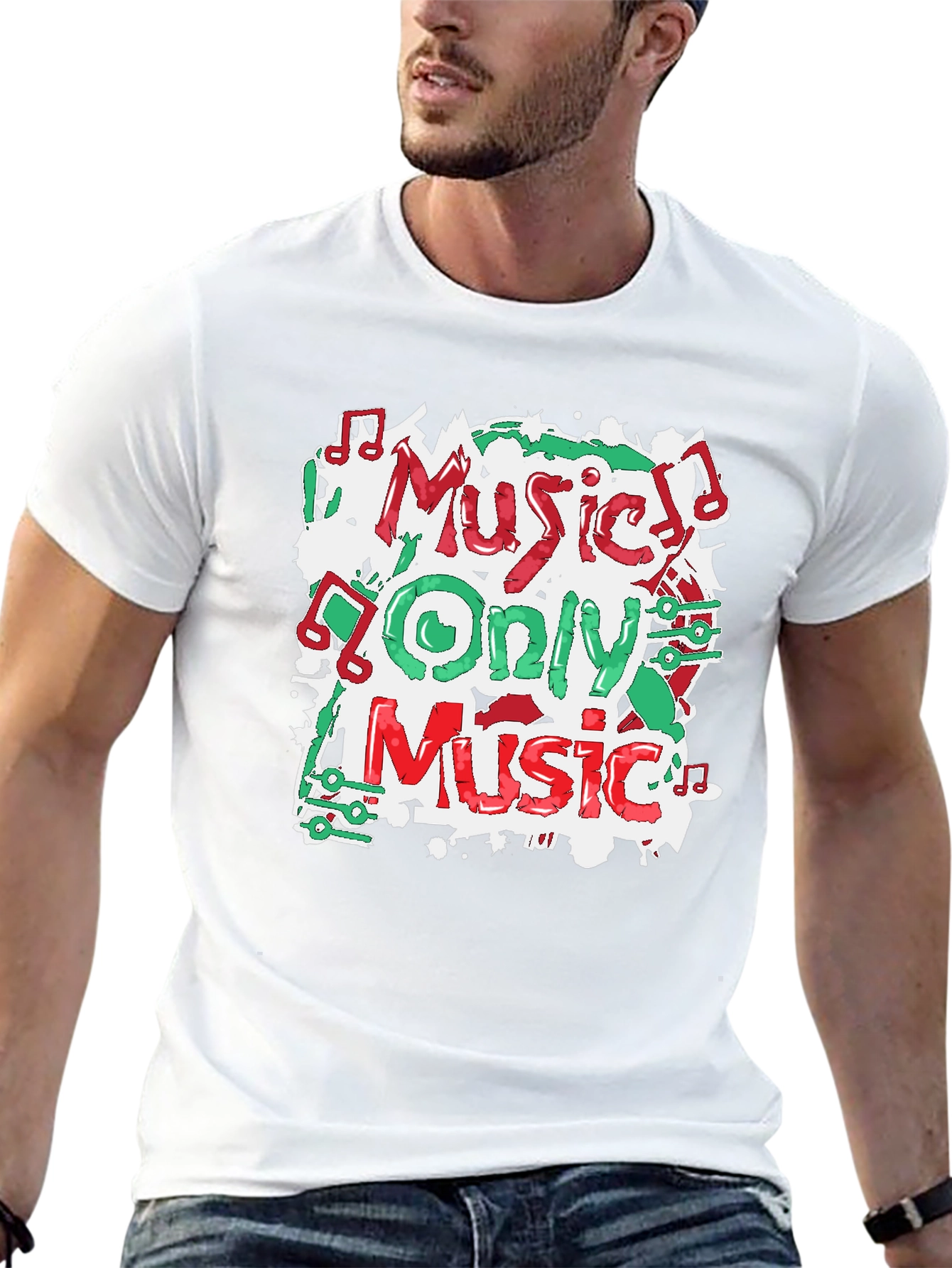 Music Only Music Graphic T-Shirt - Black