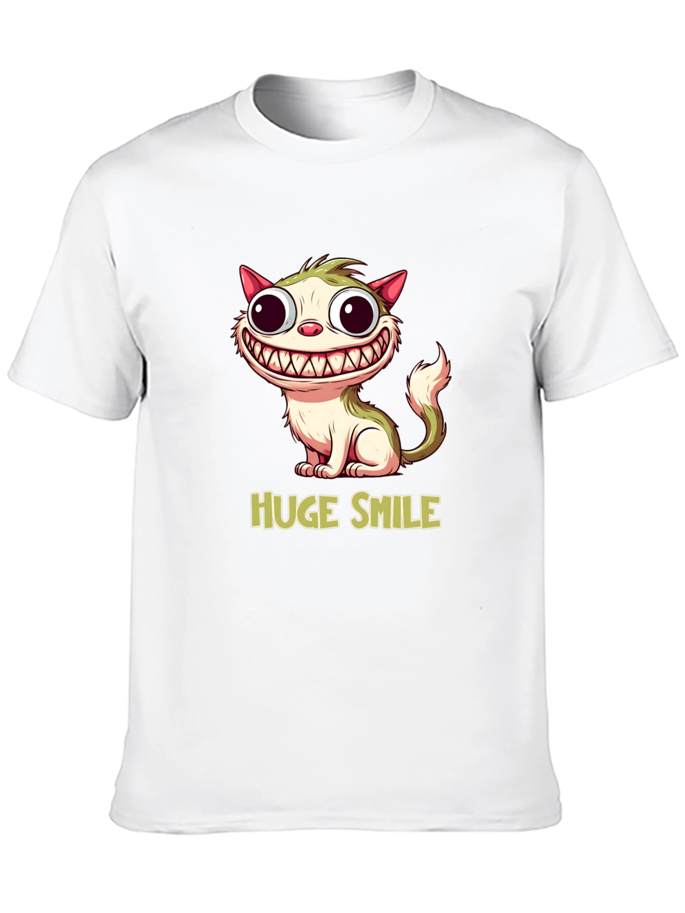 Funny Cat T-Shirt - Huge Smile Cartoon Design