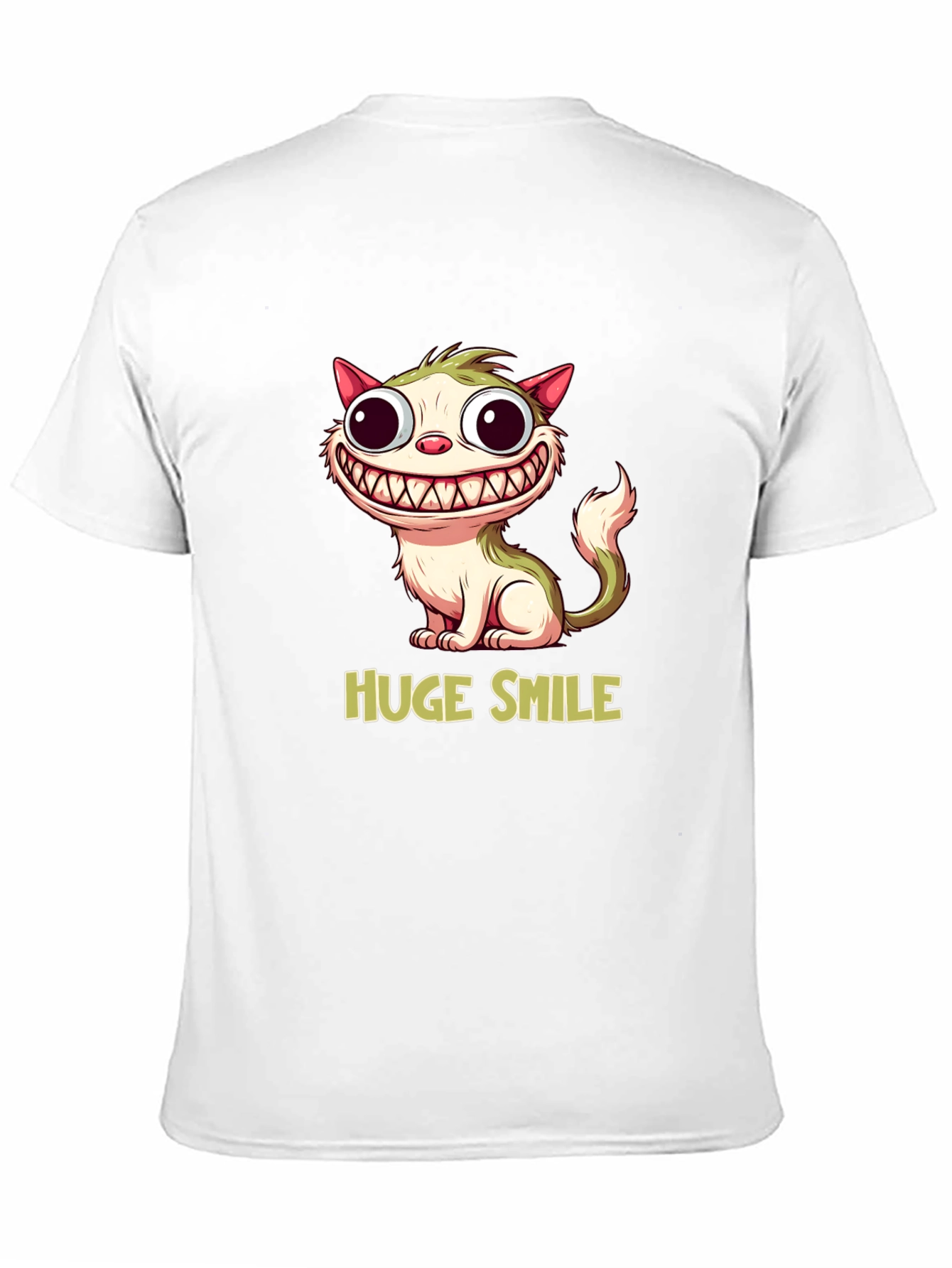 Funny Cat T-Shirt - Huge Smile Cartoon Design