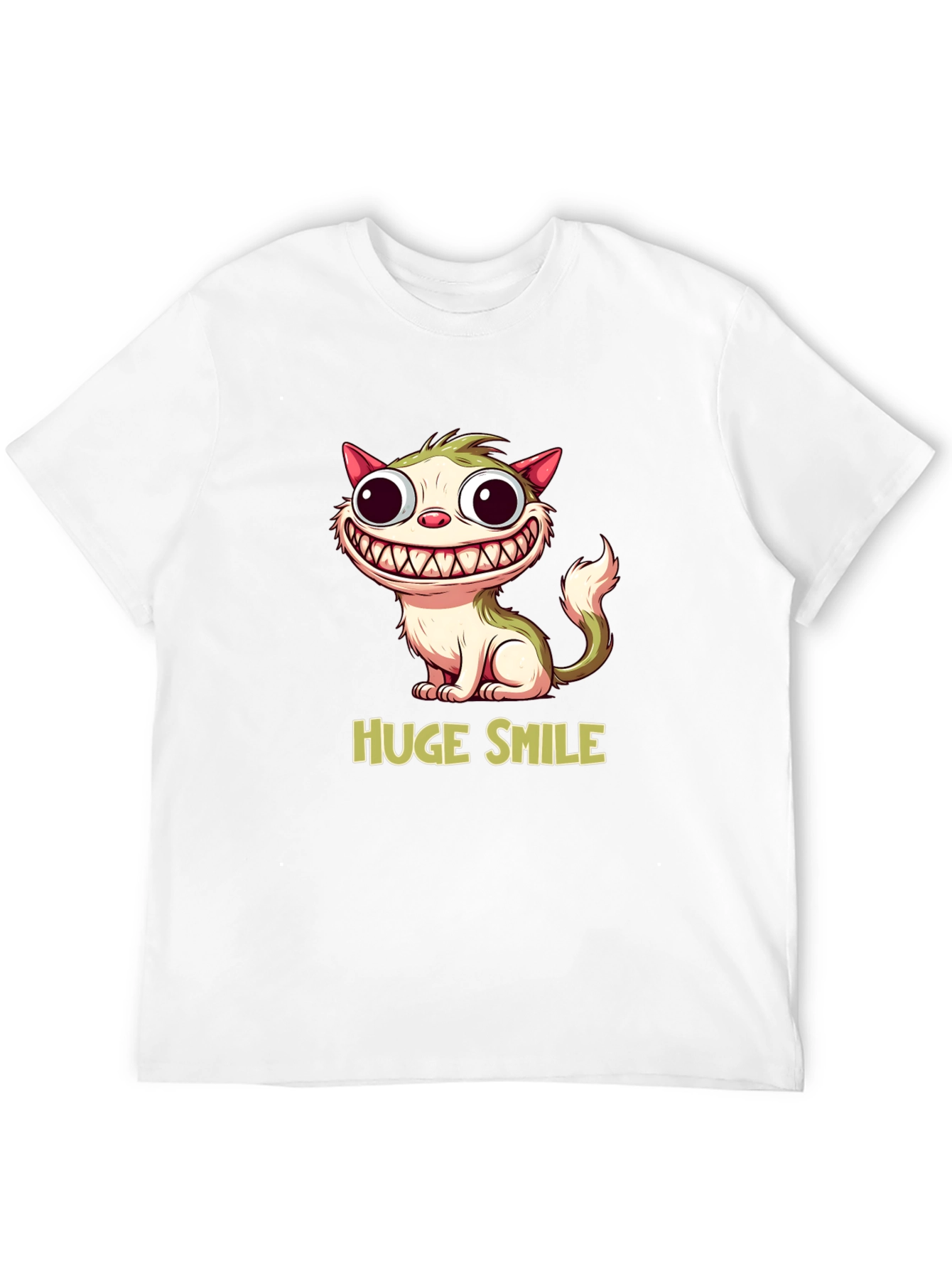 Funny Cat T-Shirt - Huge Smile Cartoon Design