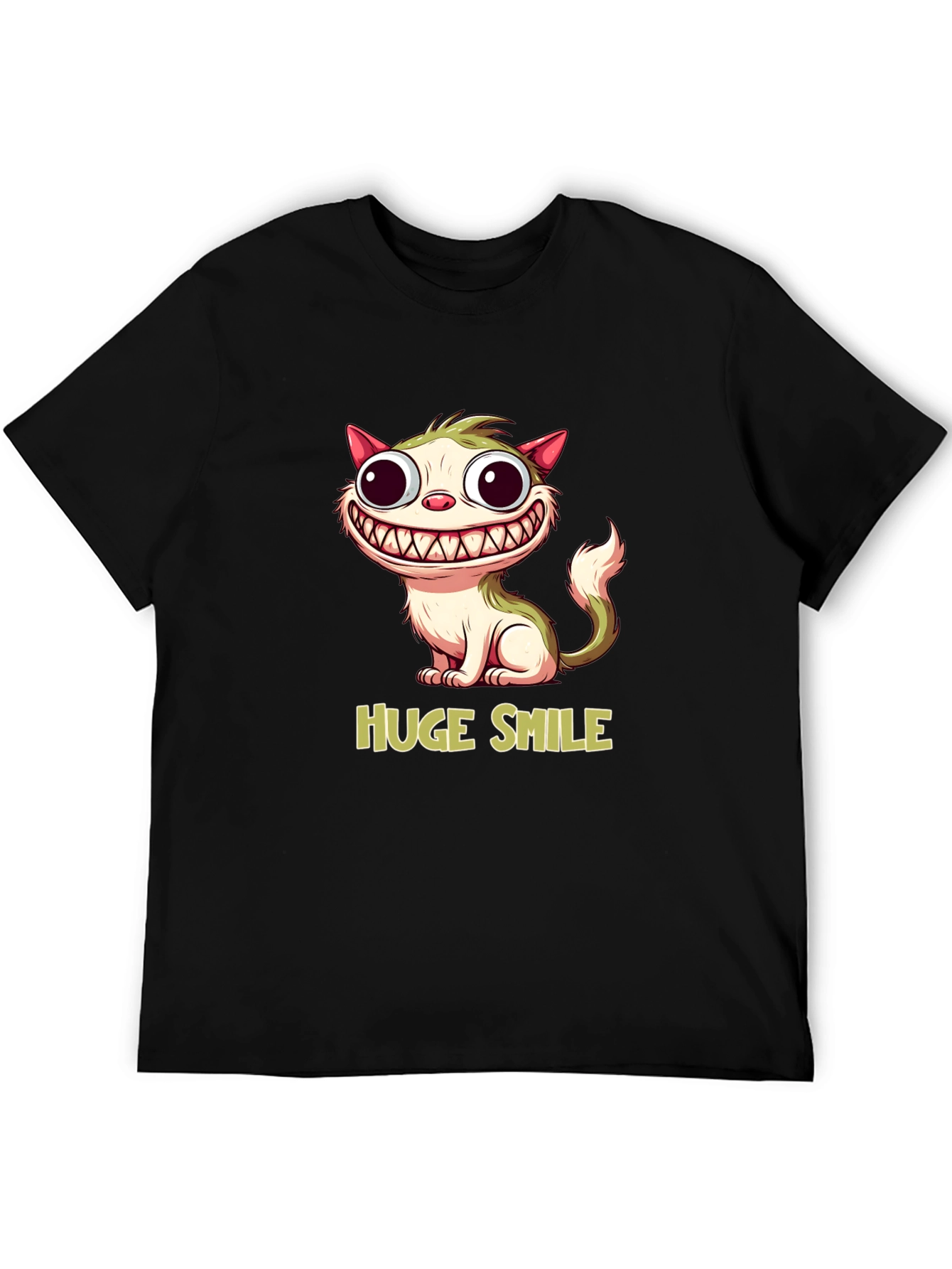Funny Cat T-Shirt - Huge Smile Cartoon Design