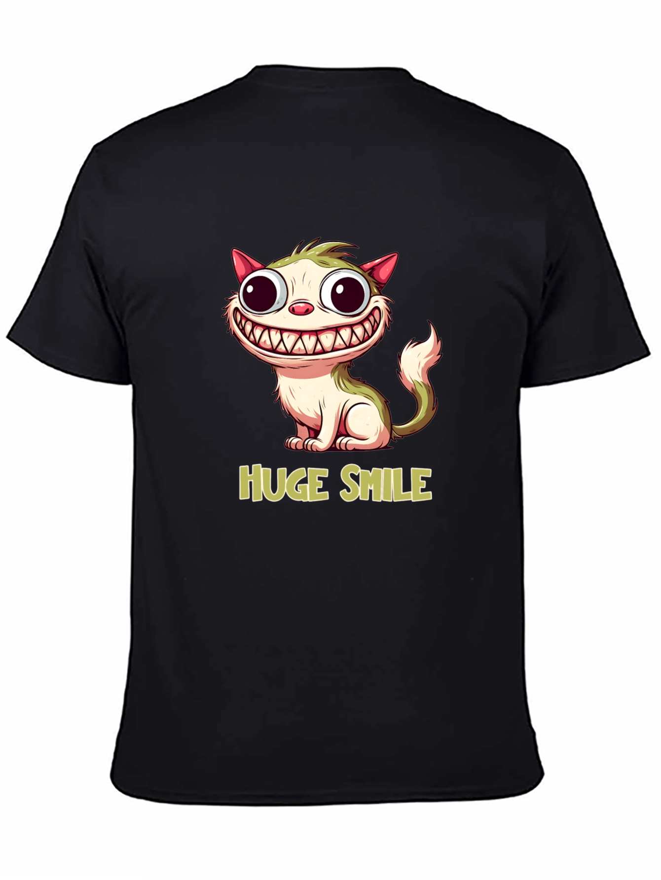 Funny Cat T-Shirt - Huge Smile Cartoon Design