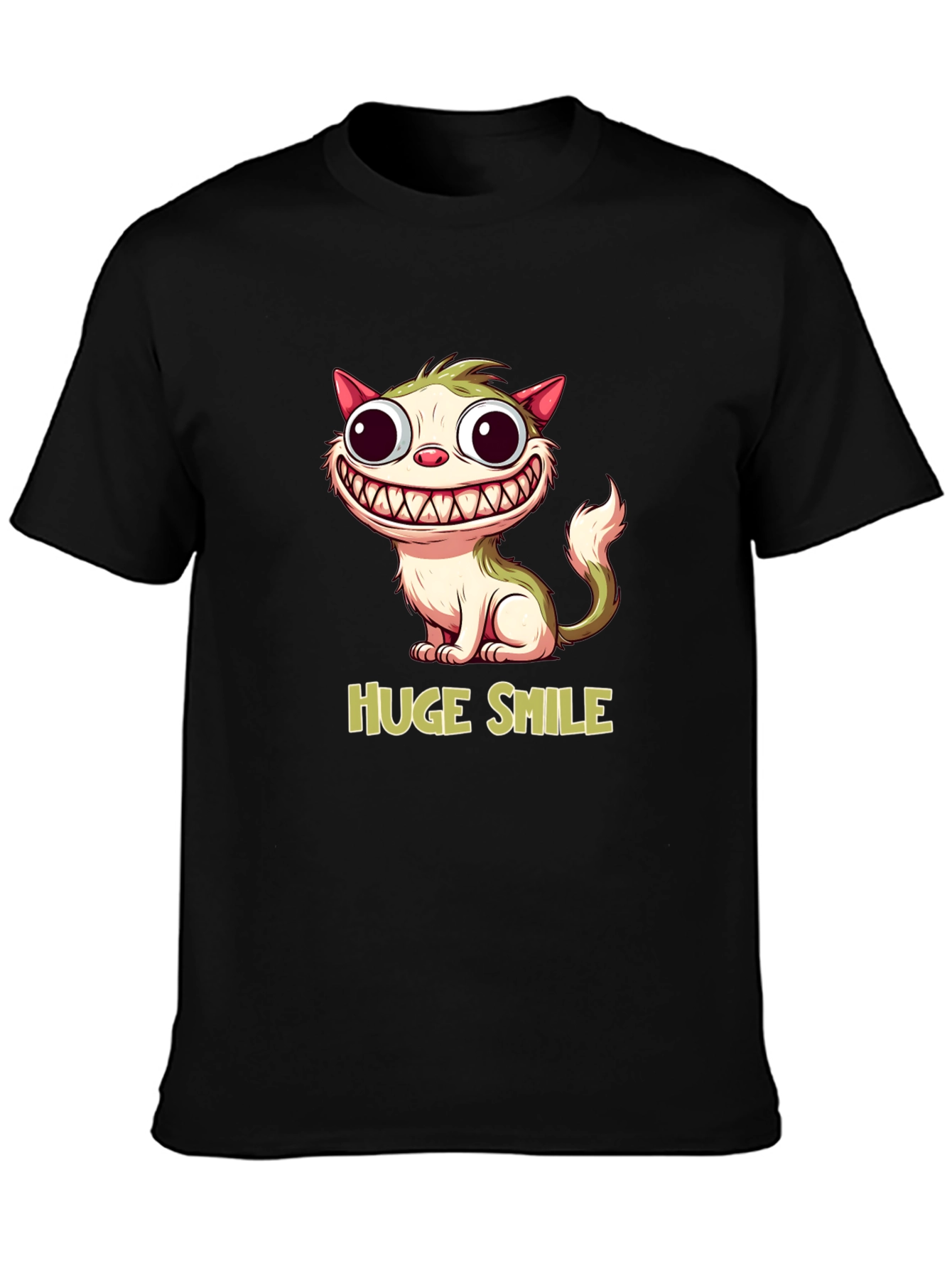 Funny Cat T-Shirt - Huge Smile Cartoon Design