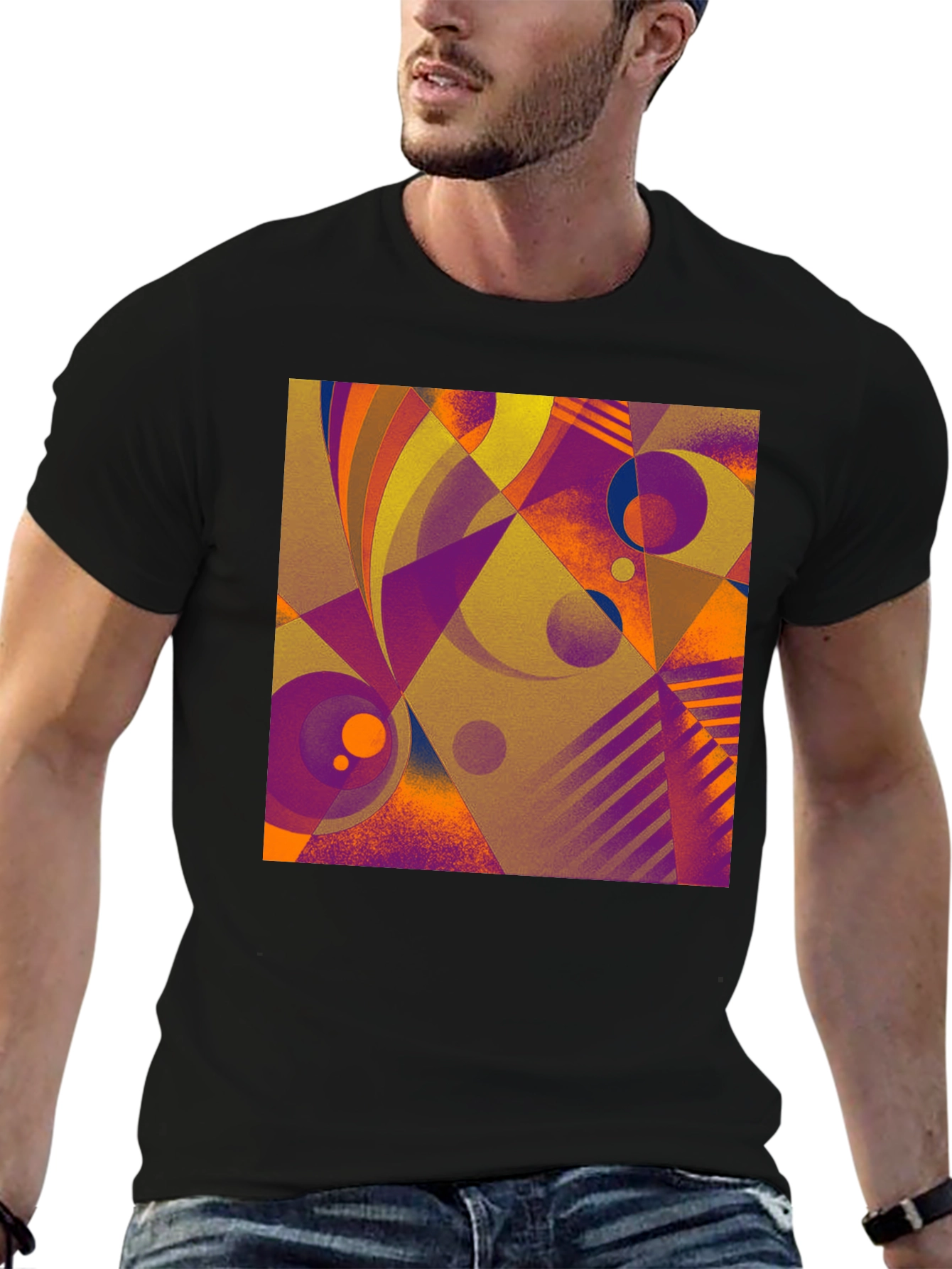 Abstract Geometric Print T-Shirt