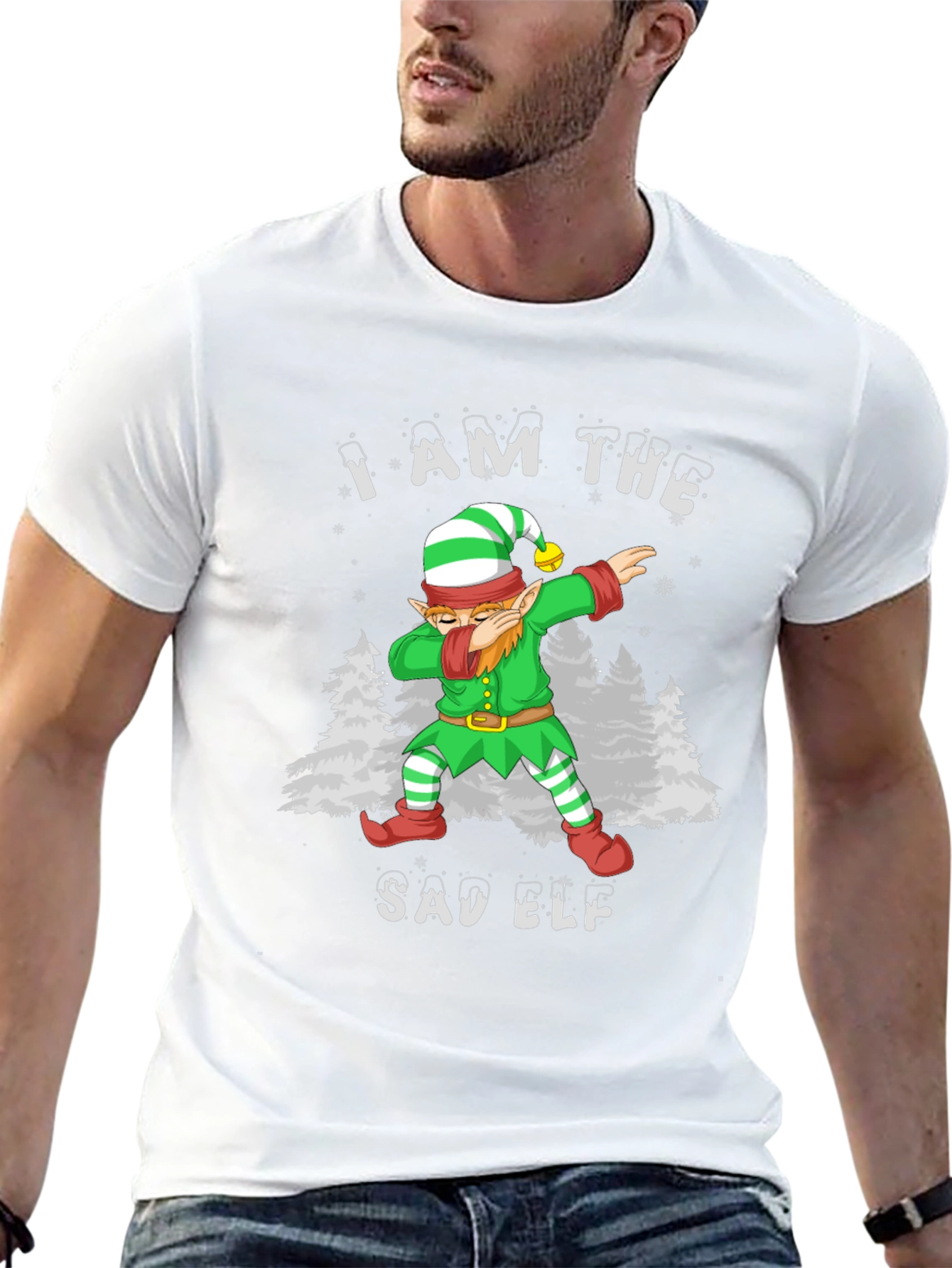 Sad Elf Dabbing Christmas T-Shirt