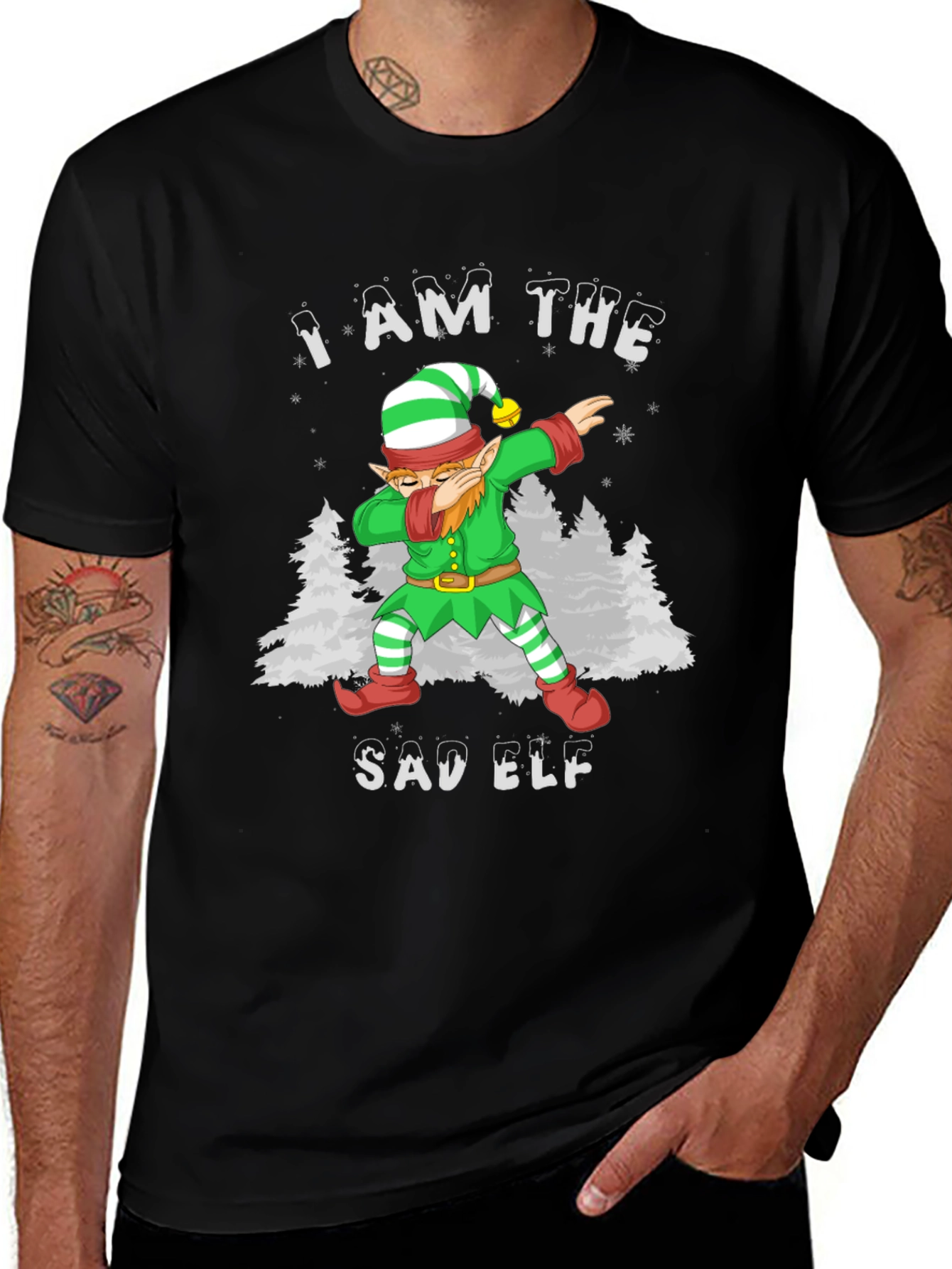 Sad Elf Dabbing Christmas T-Shirt