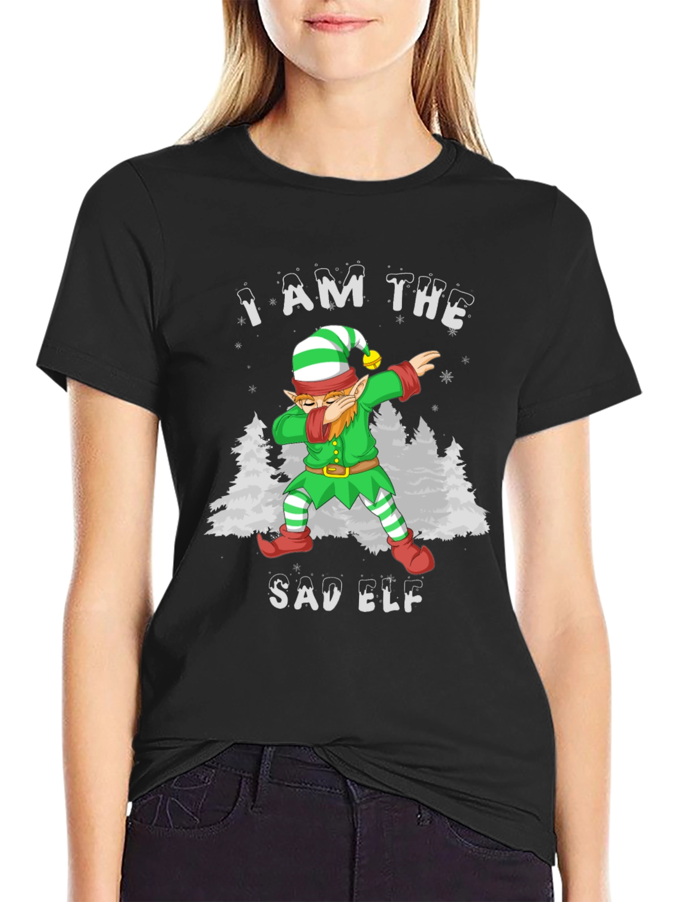 Sad Elf Dabbing Christmas T-Shirt