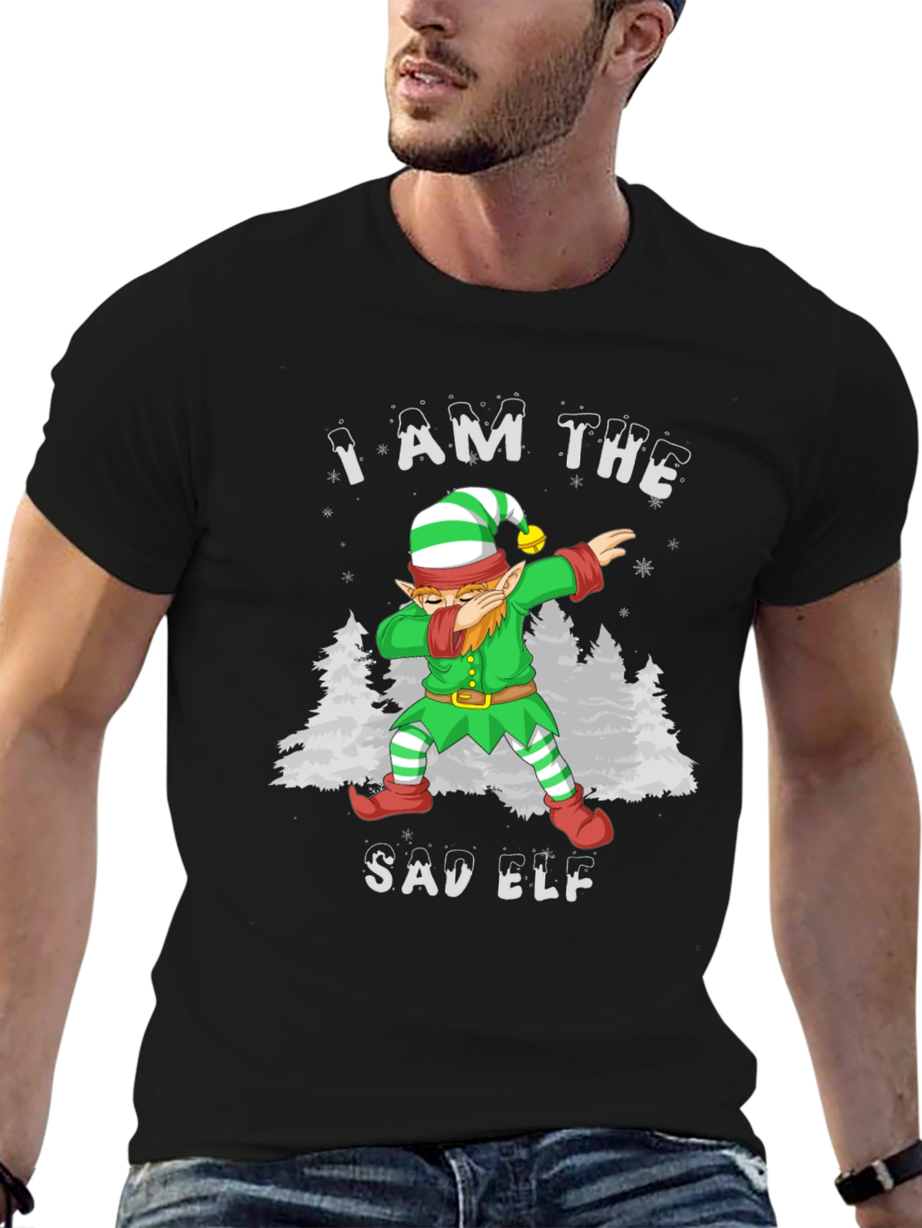 Sad Elf Dabbing Christmas T-Shirt