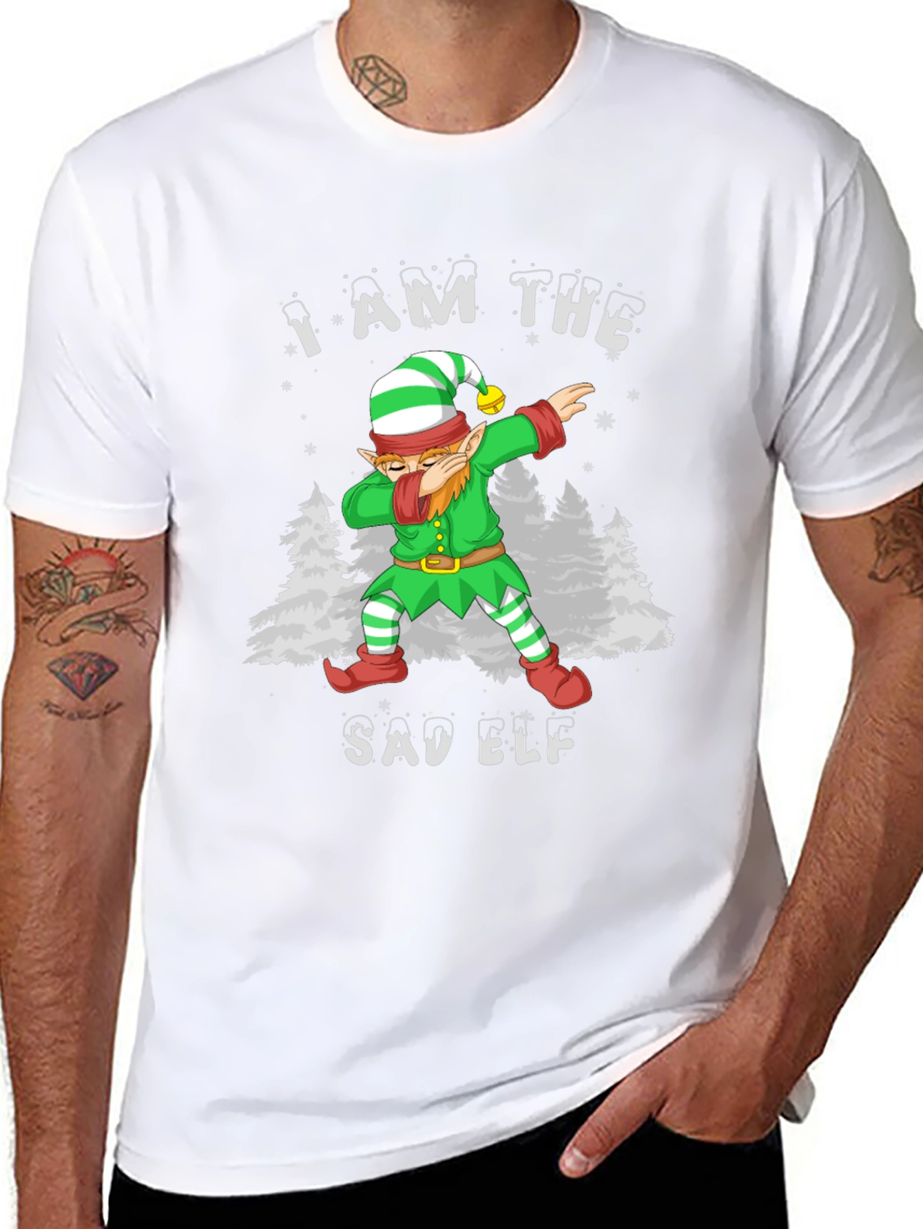 Sad Elf Dabbing Christmas T-Shirt