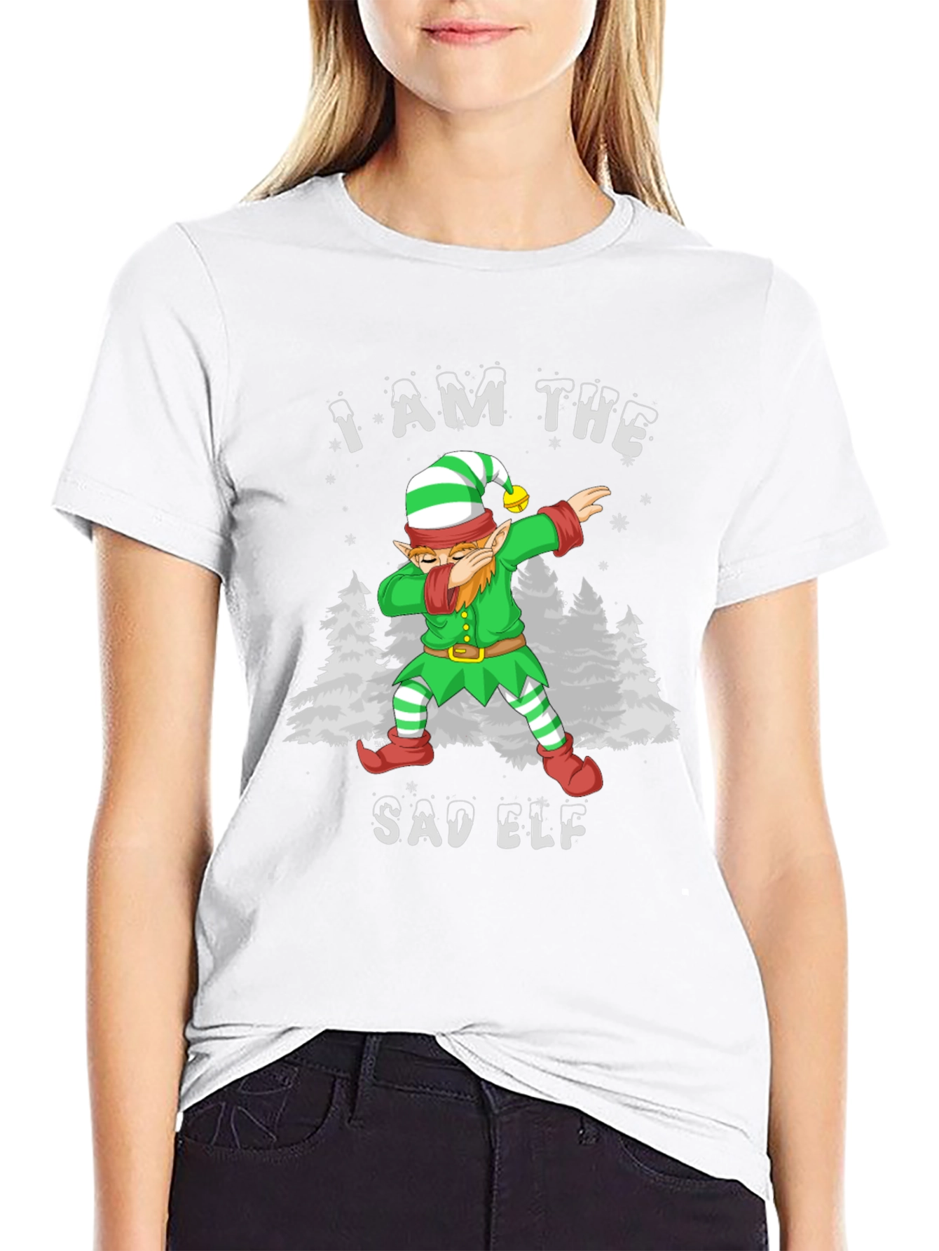Sad Elf Dabbing Christmas T-Shirt
