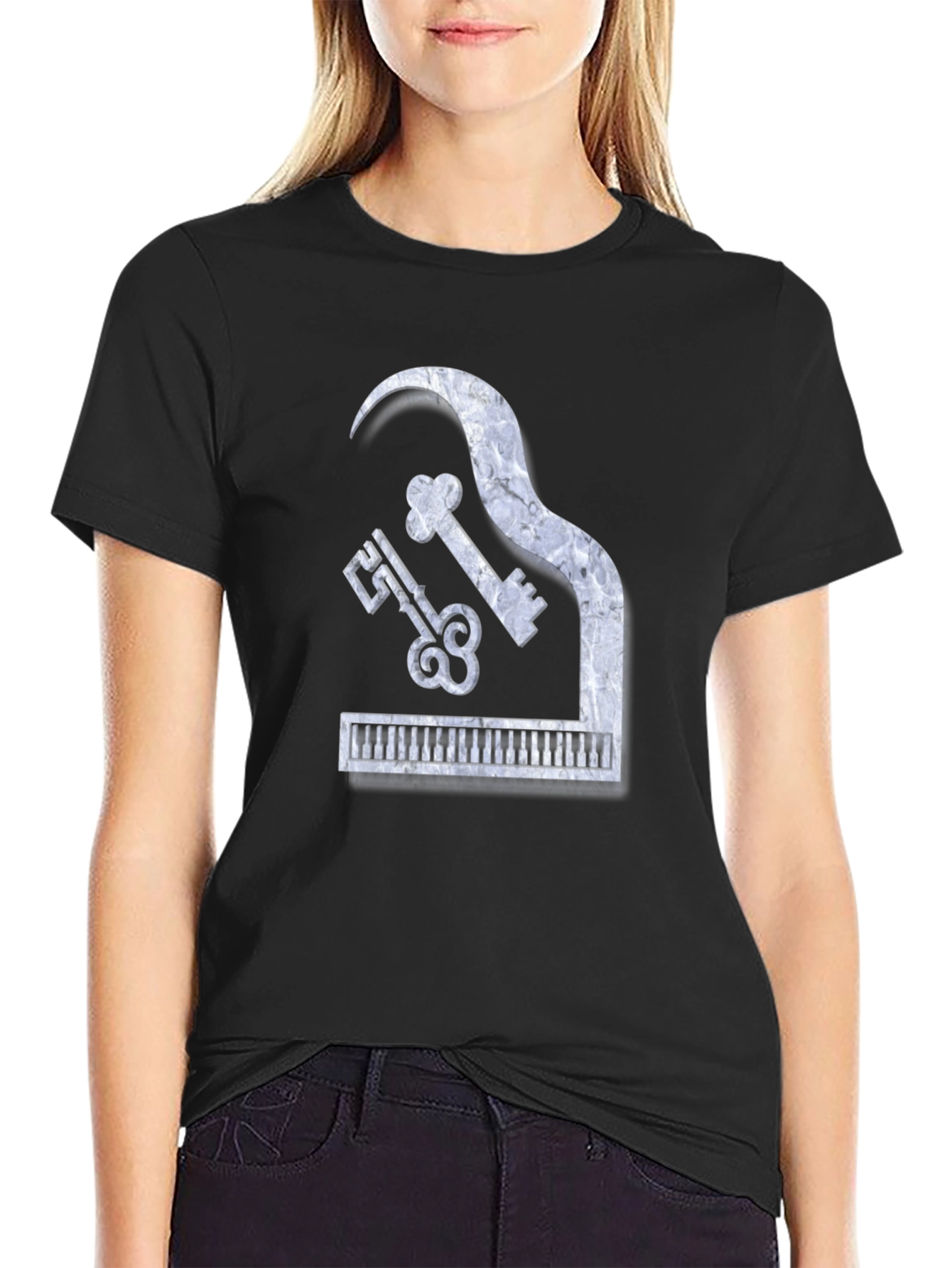 Piano Keys Marble Look Graphic Tee