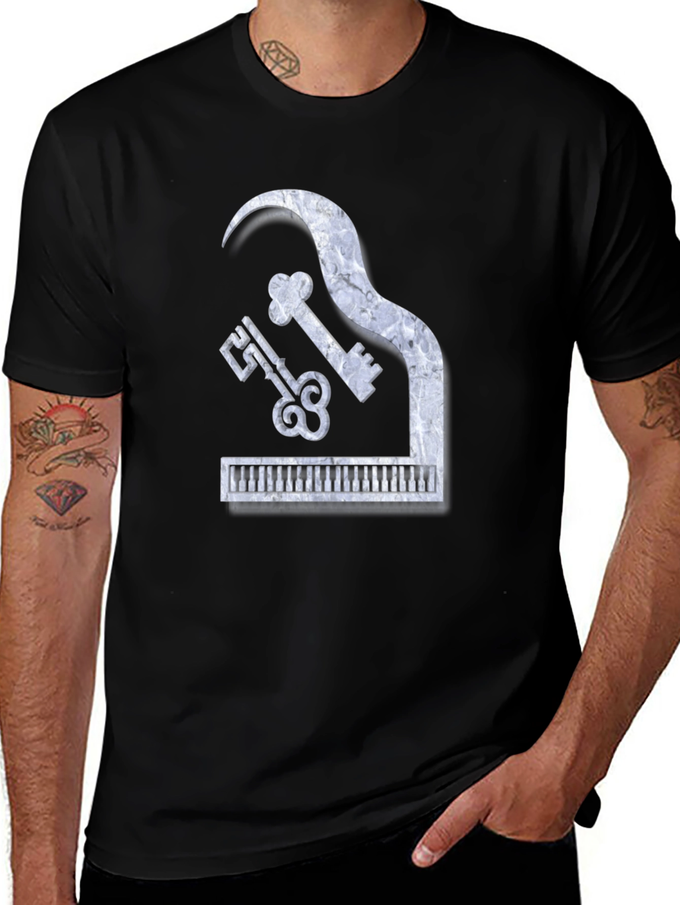 Piano Keys Marble Look Graphic Tee