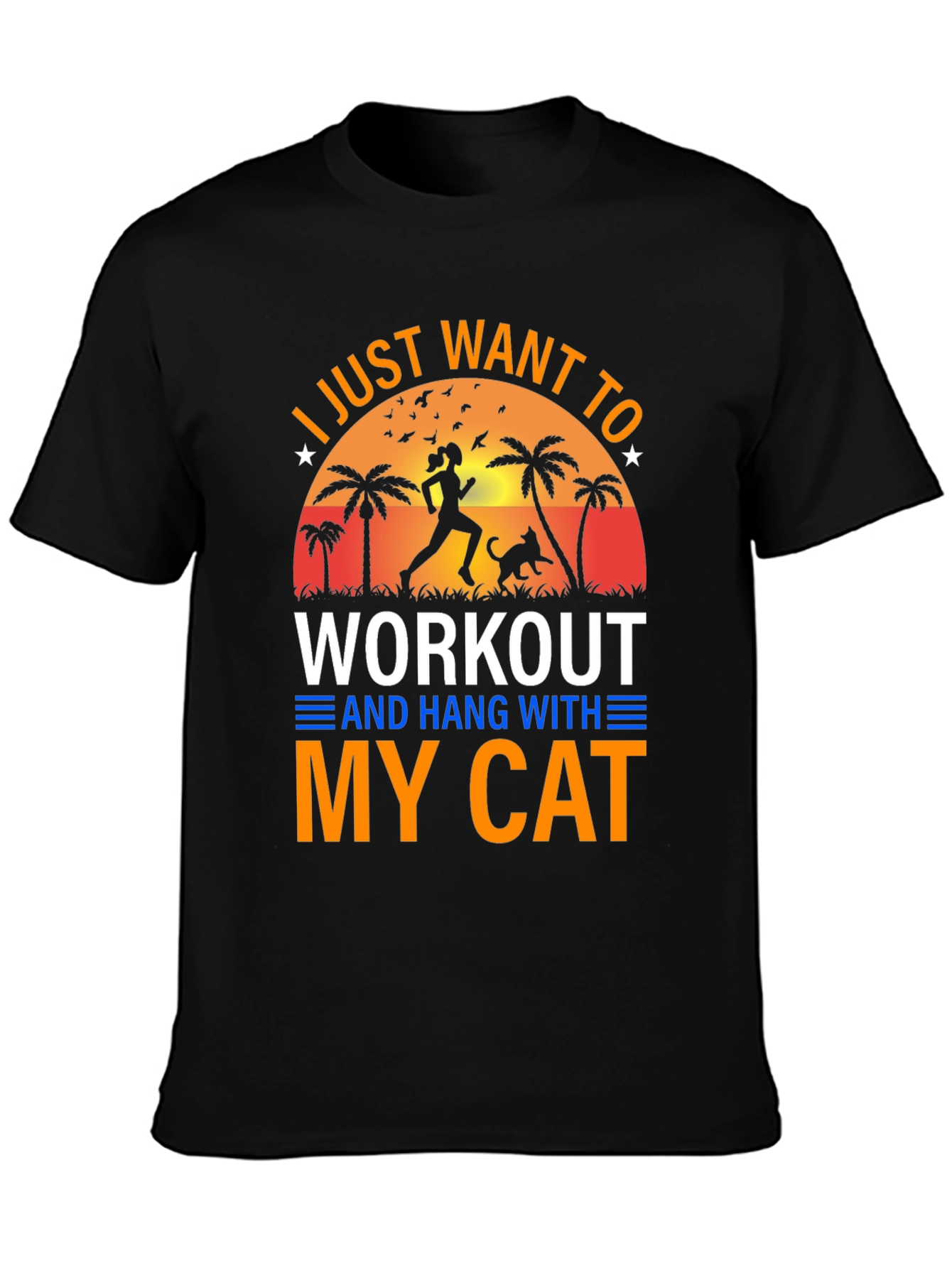 Workout With My Cat Graphic Tee