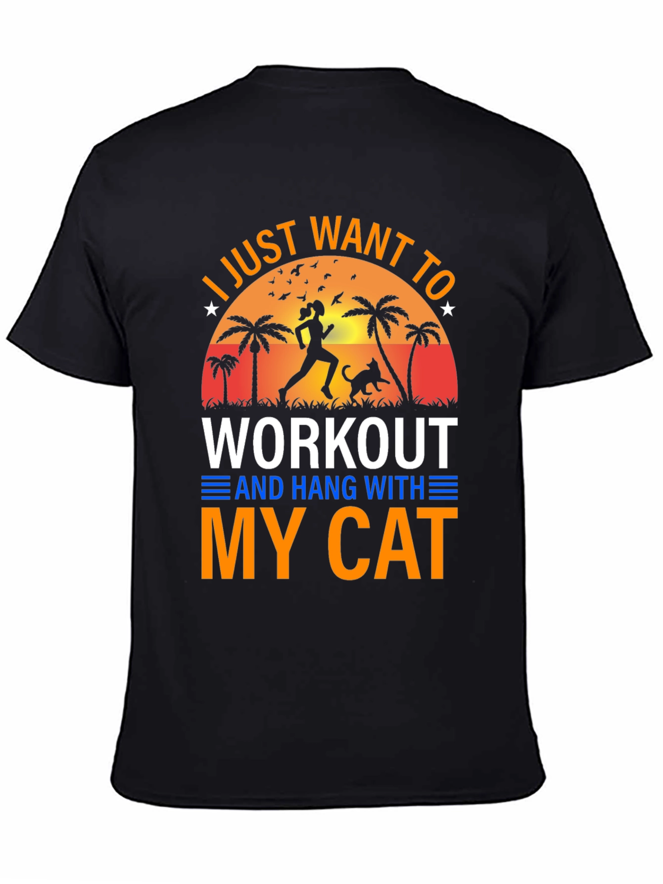 Workout With My Cat Graphic Tee
