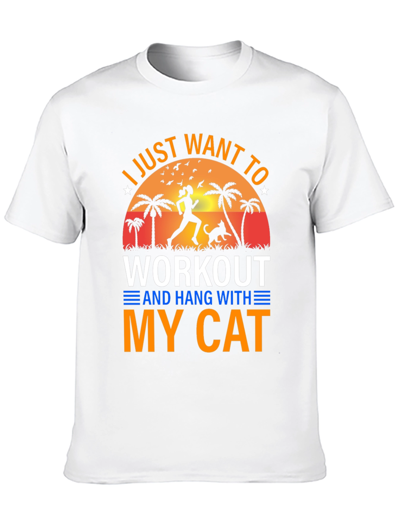 Workout With My Cat Graphic Tee