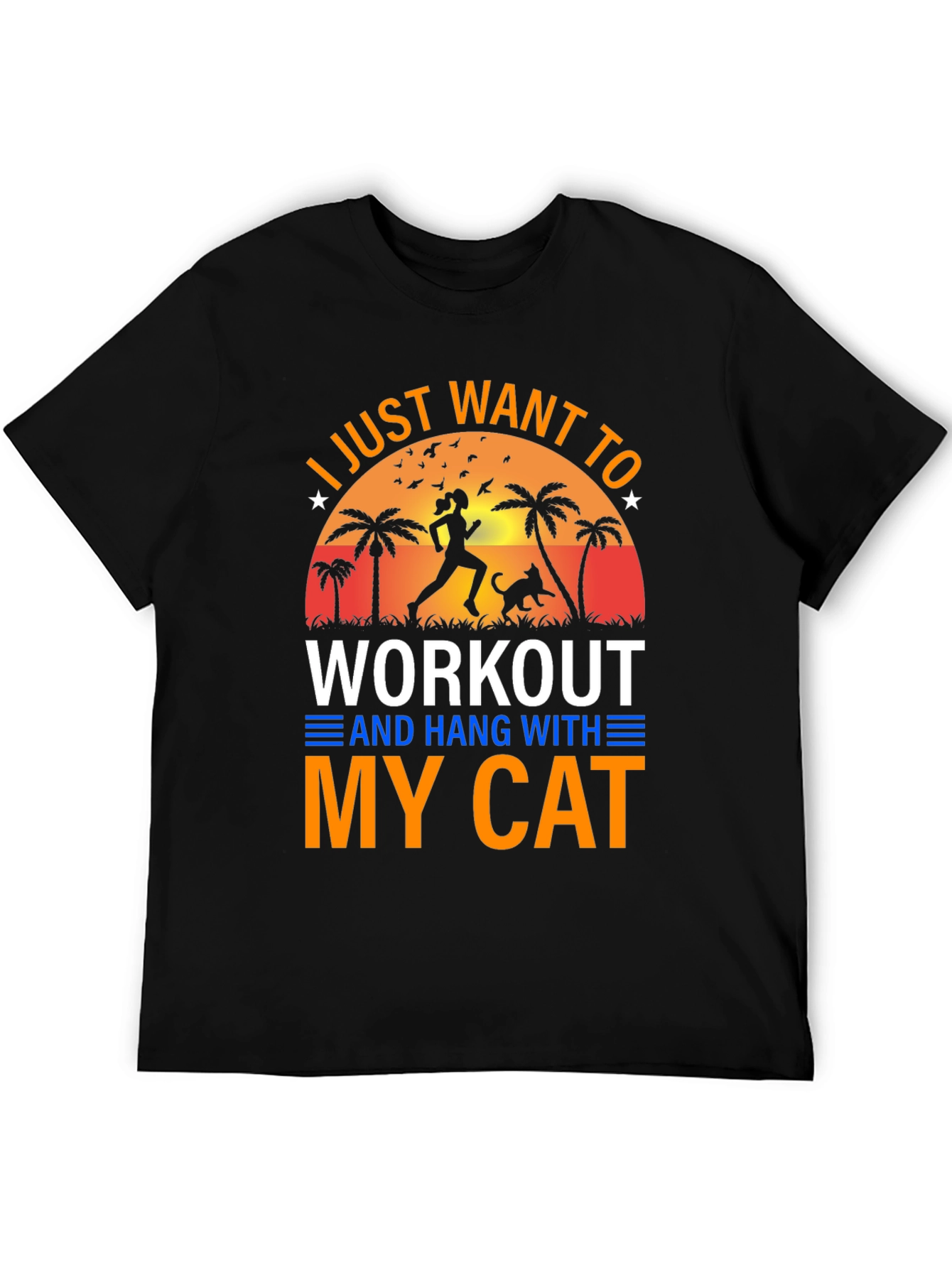 Workout With My Cat Graphic Tee
