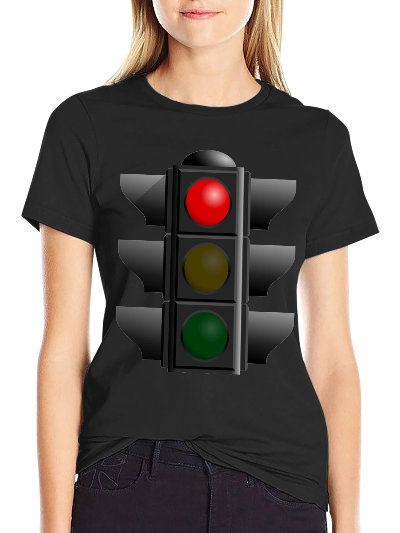 Traffic Light Graphic Tee - Novelty Stoplight Shirt