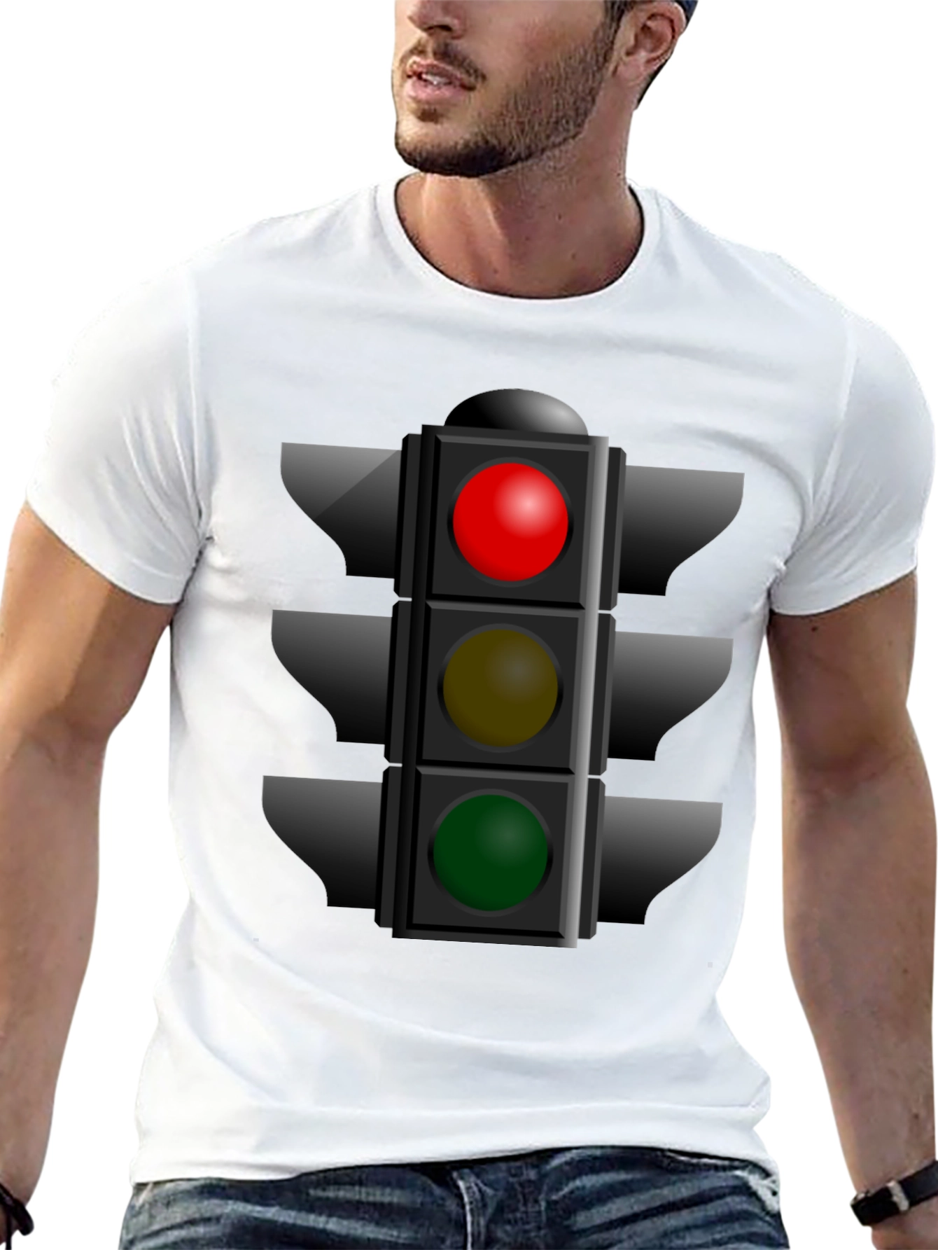 Traffic Light Graphic Tee - Novelty Stoplight Shirt