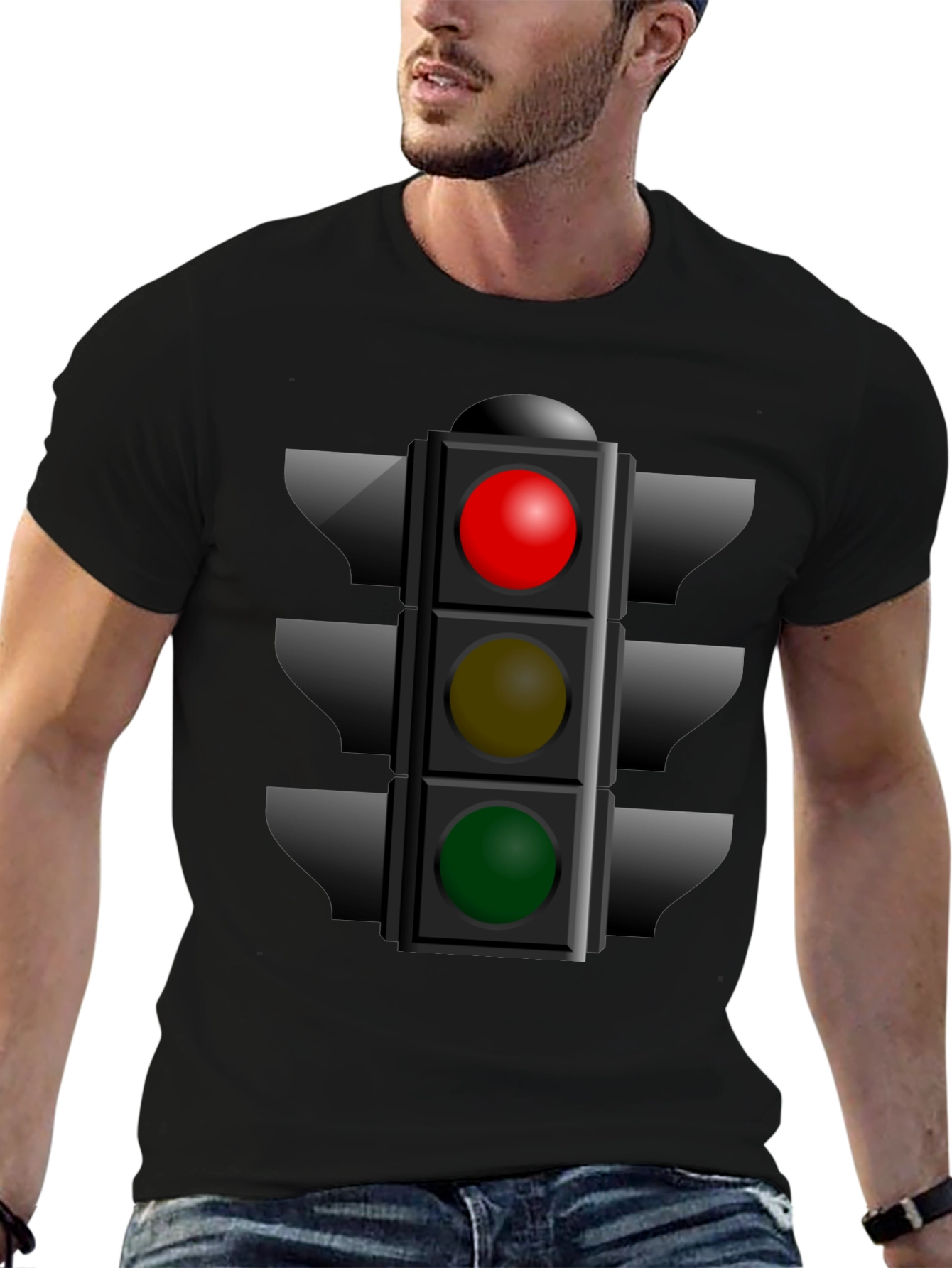 Traffic Light Graphic Tee - Novelty Stoplight Shirt