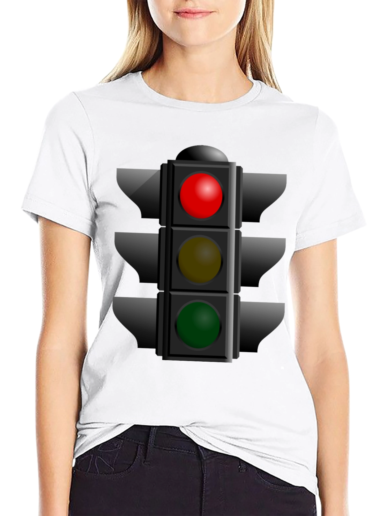 Traffic Light Graphic Tee - Novelty Stoplight Shirt